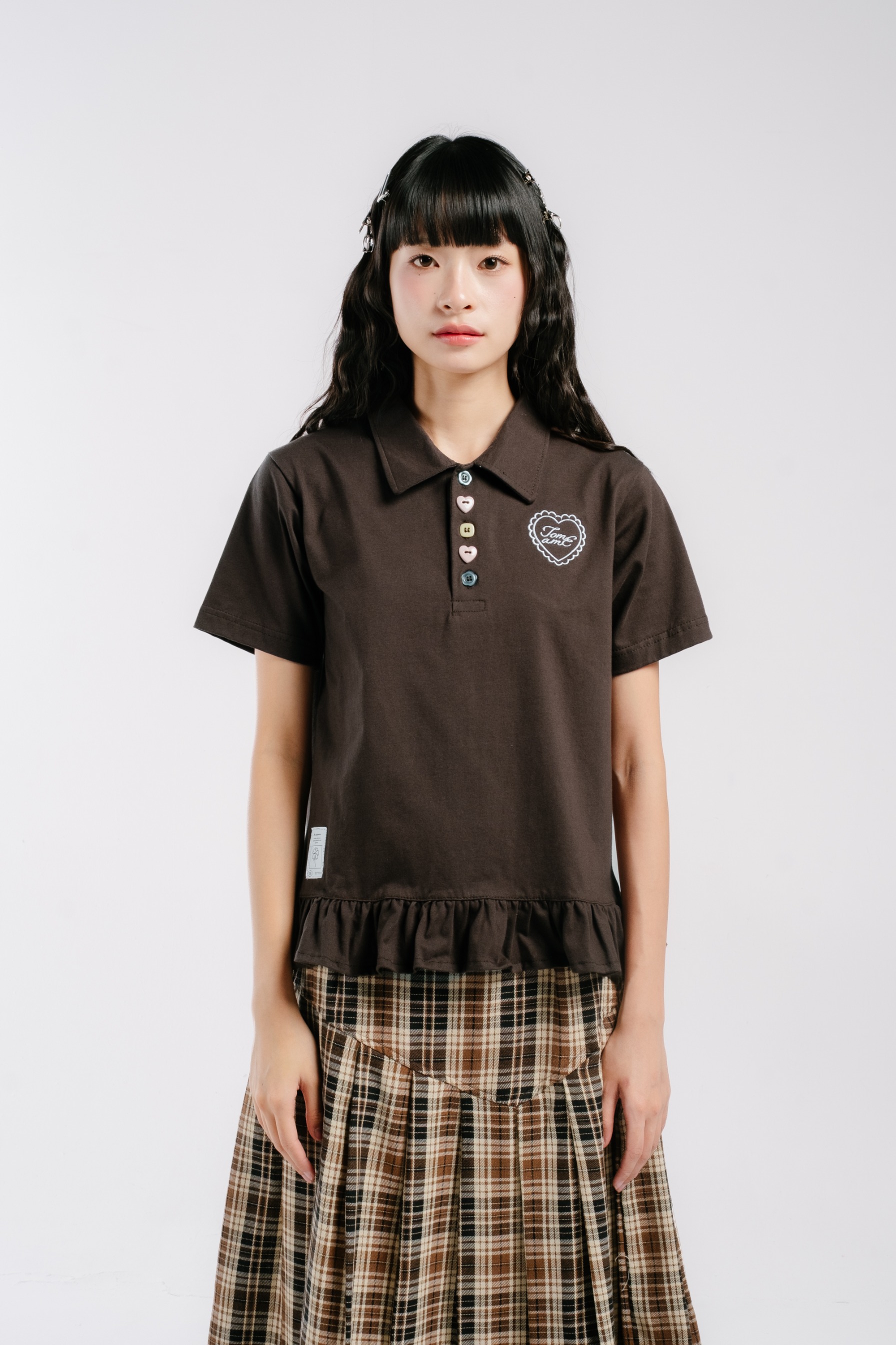 Tome Ame - Hanami Short Polo Shirt - T Shirt Polo Lengan Pendek Aksen Kancing