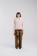 Tome Ame - Hanami Longsleeve Polo Shirt - T Shirt Polo Lengan Panjang Aksen Kancing