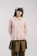Tome Ame - Hanami Longsleeve Polo Shirt - T Shirt Polo Lengan Panjang Aksen Kancing