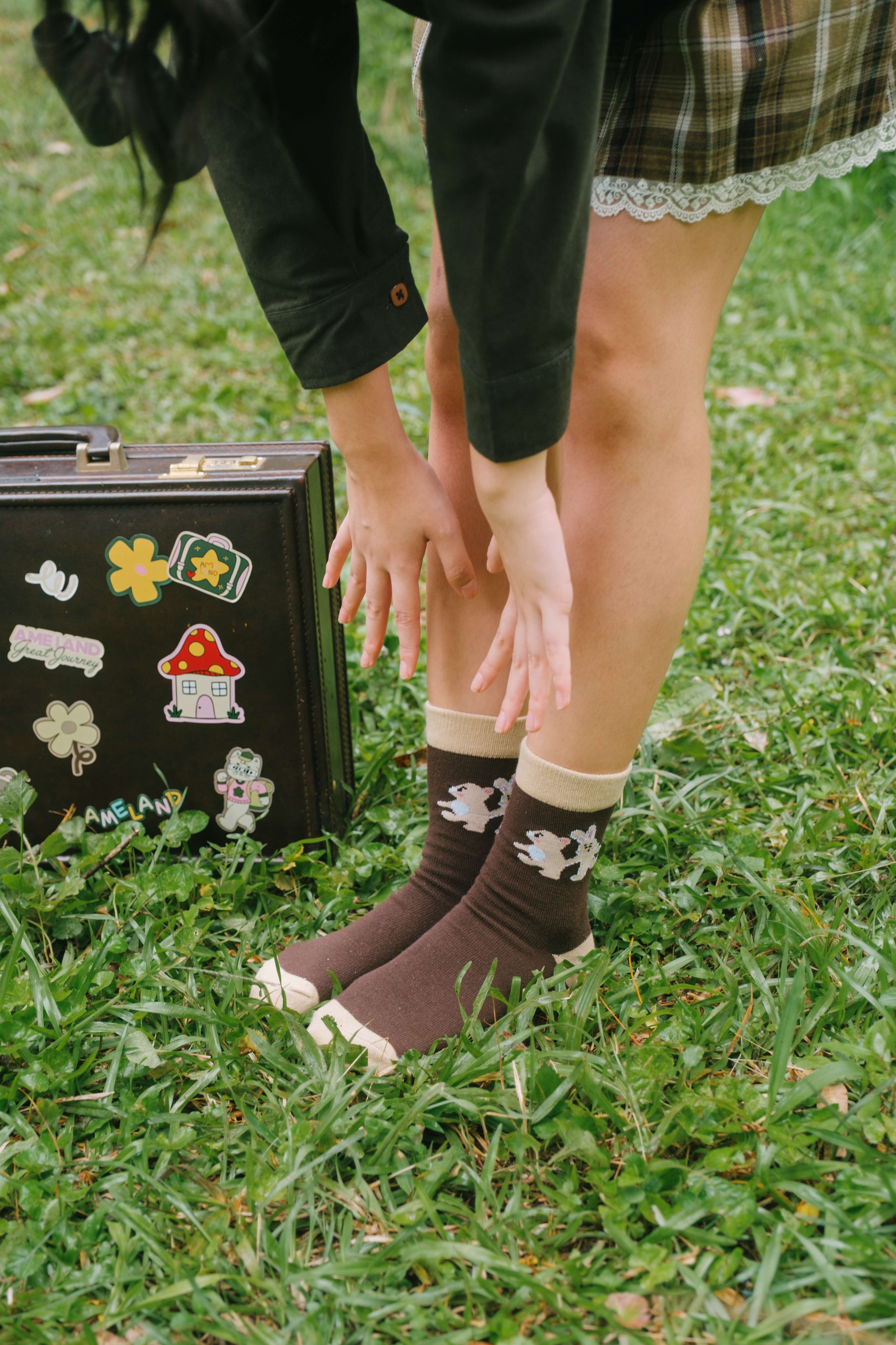 TOME AME - RIKU SOCKS - KAOS KAKI MOTIF KELINCI DAN BERUANGTOME AME - ASAHI SOCKS - KAOS KAKI MOTIF KELINCI DAN BERUANG