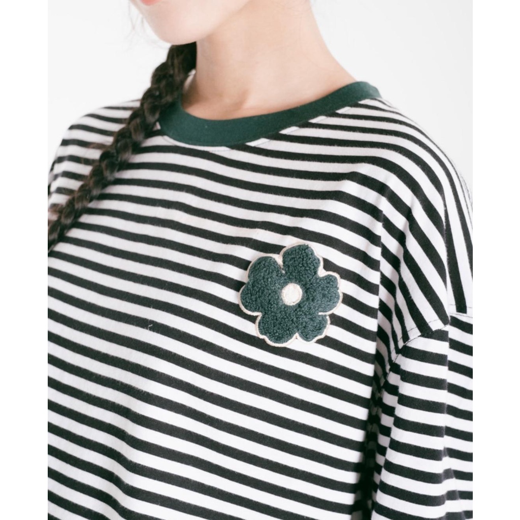 Tome Ame - Mina Striped Oversize Tee Black