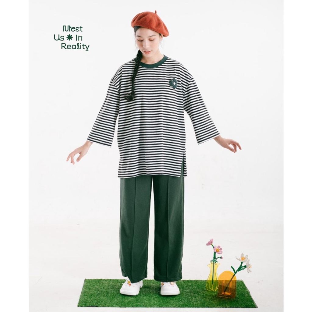Tome Ame - Mina Striped Oversize Tee Black