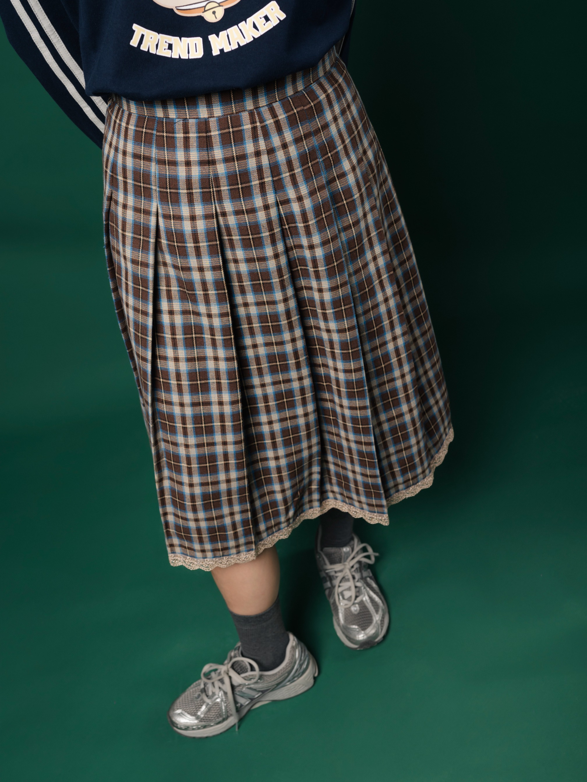 Tome Ame - Ouka Skirt - Rok Midi Tartan Flannel