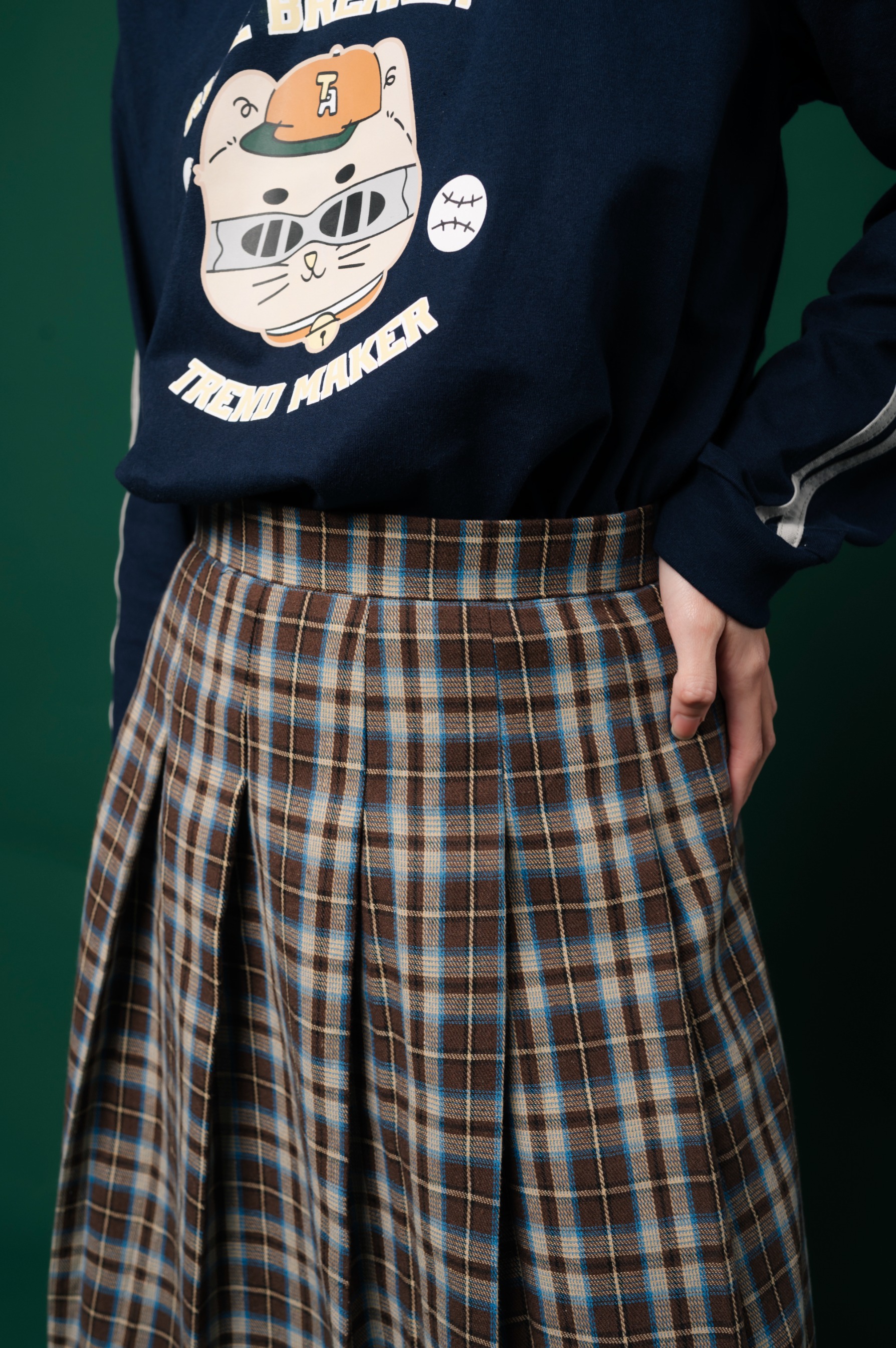 Tome Ame - Ouka Skirt - Rok Midi Tartan Flannel