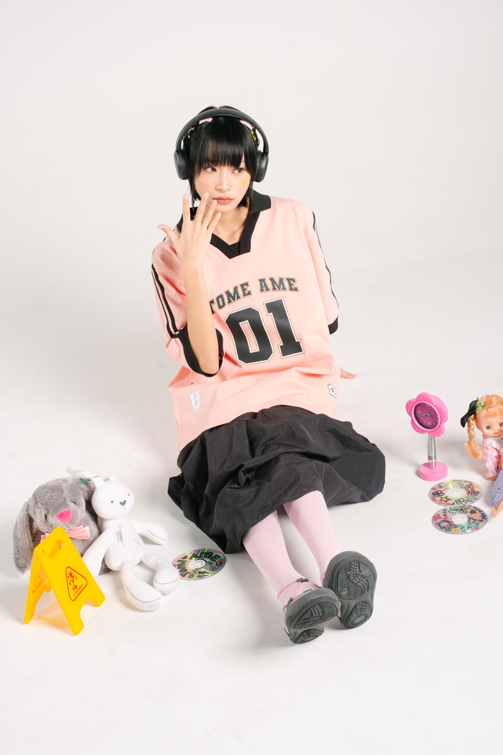 Tome Ame - Pink Michi Jersey Tee Bush