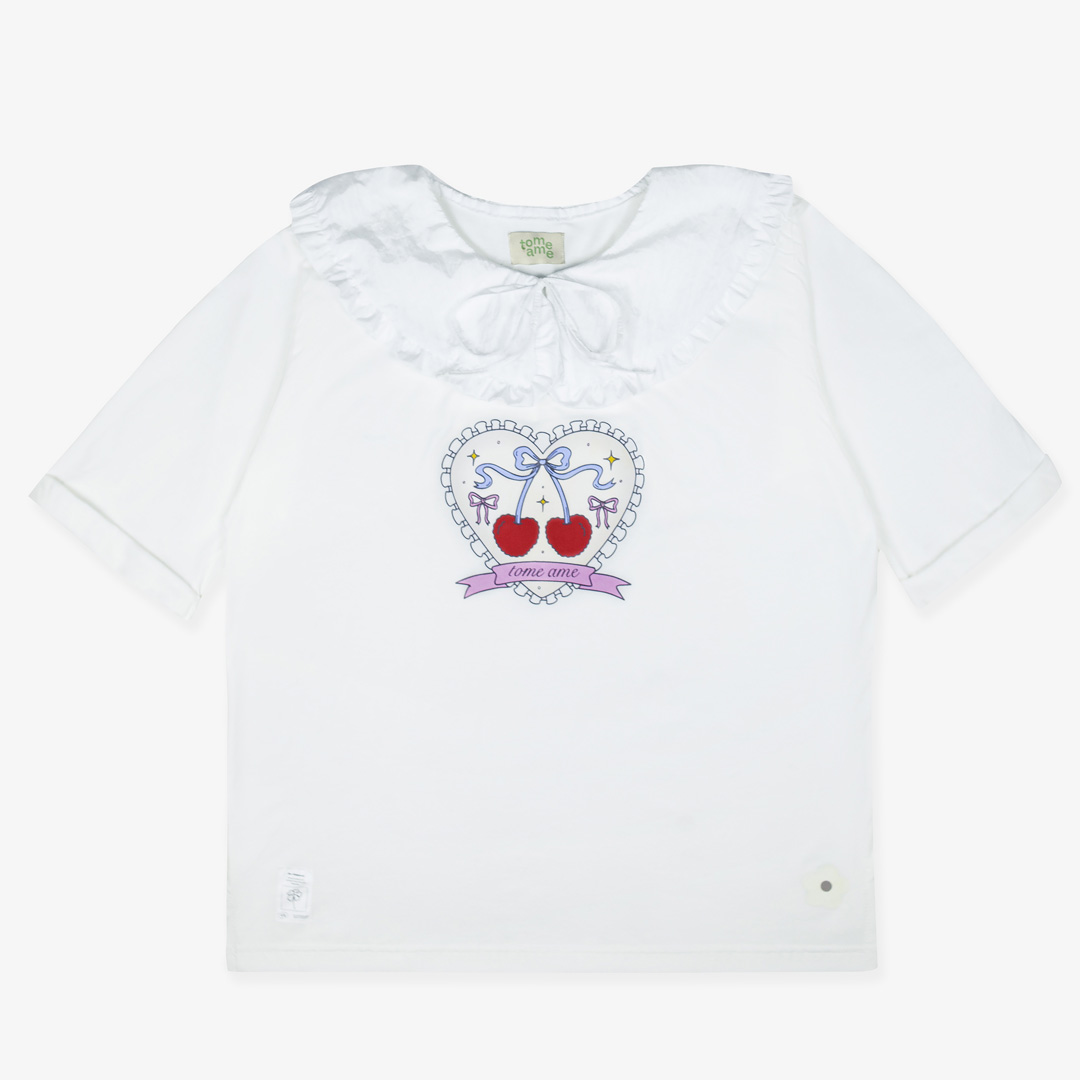 Tome Ame - Cherry Collared Tee