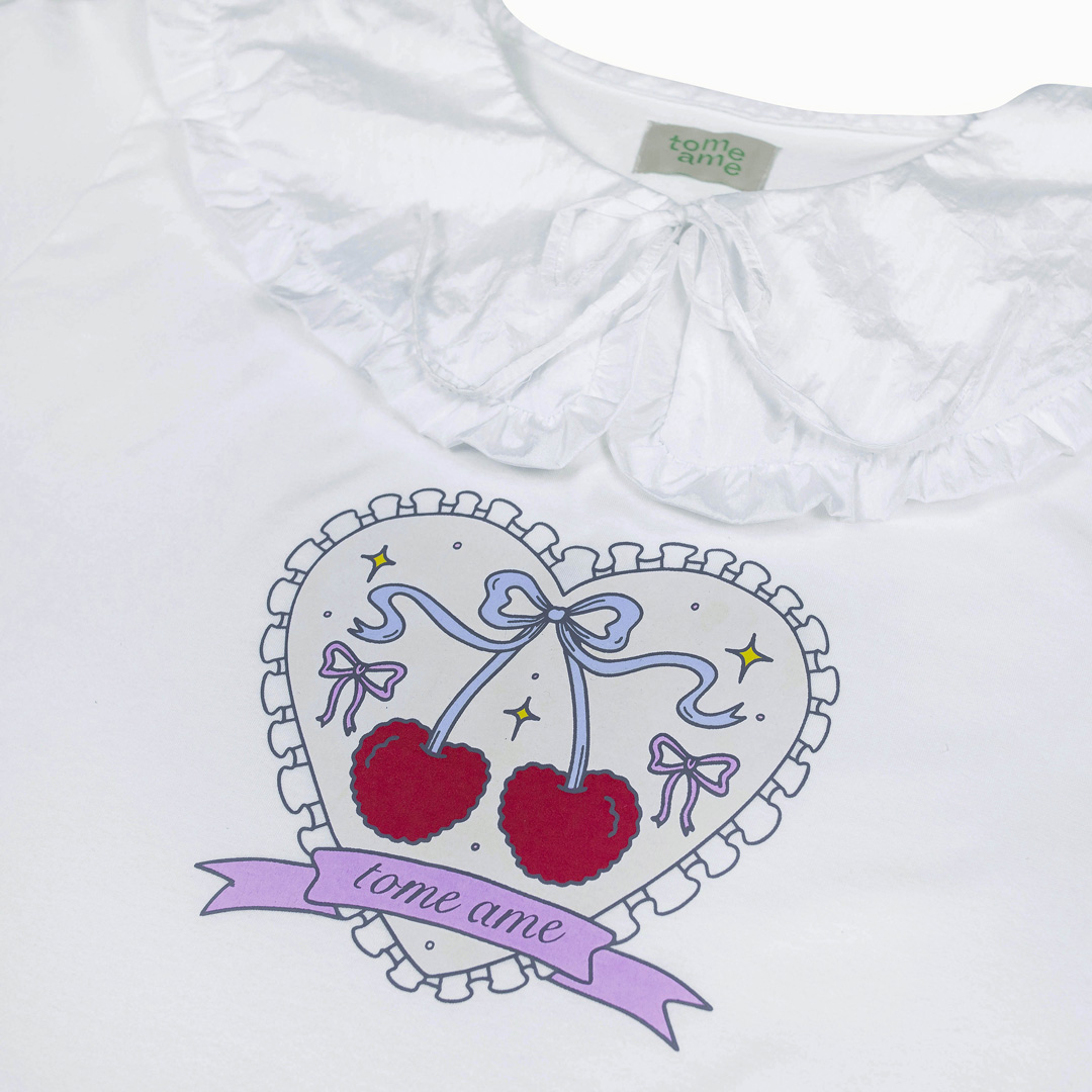 Tome Ame - Cherry Collared Tee
