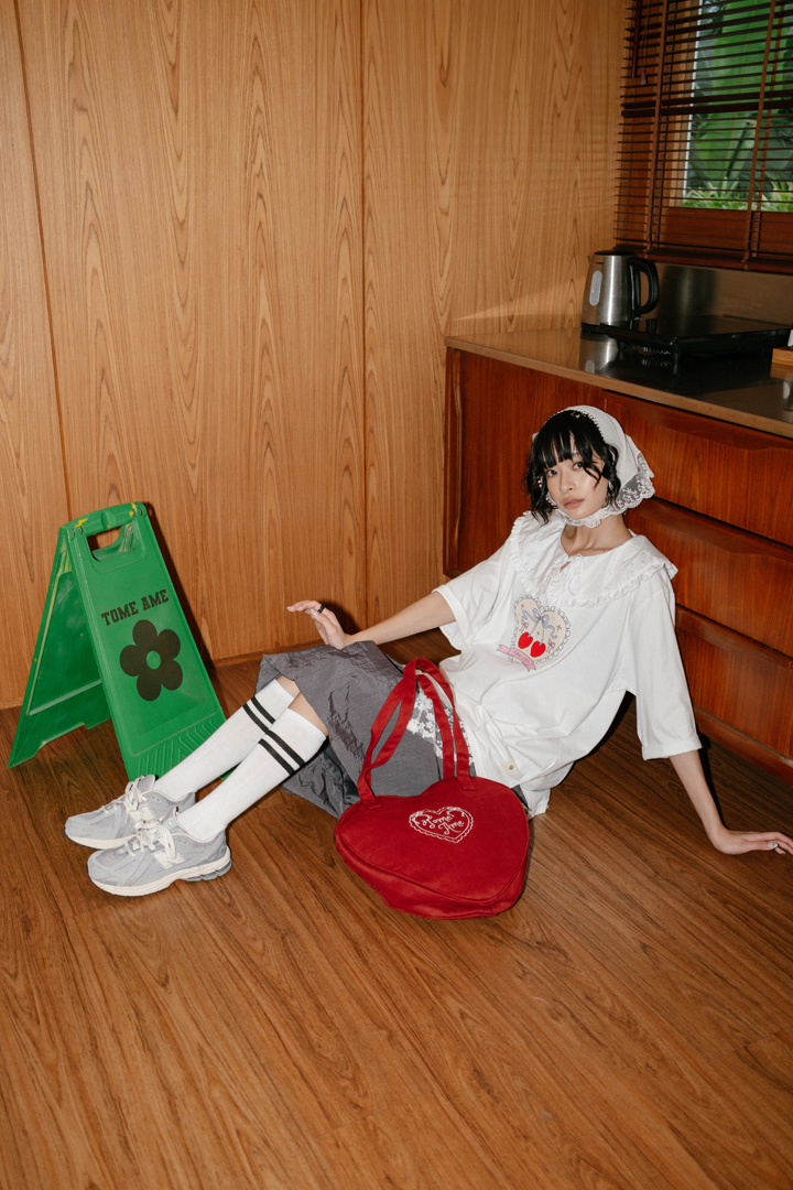 Tome Ame - Cherry Collared Tee