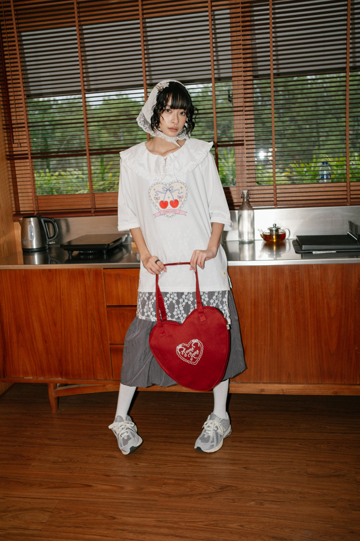 Tome Ame - Cherry Collared Tee
