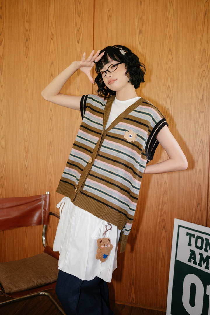 Tome Ame - Ichiyo Knit Vest Brown