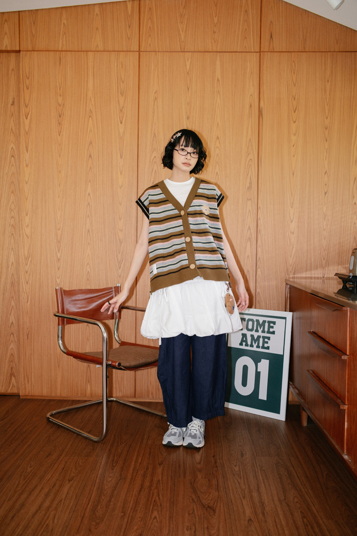Tome Ame - Ichiyo Knit Vest Brown