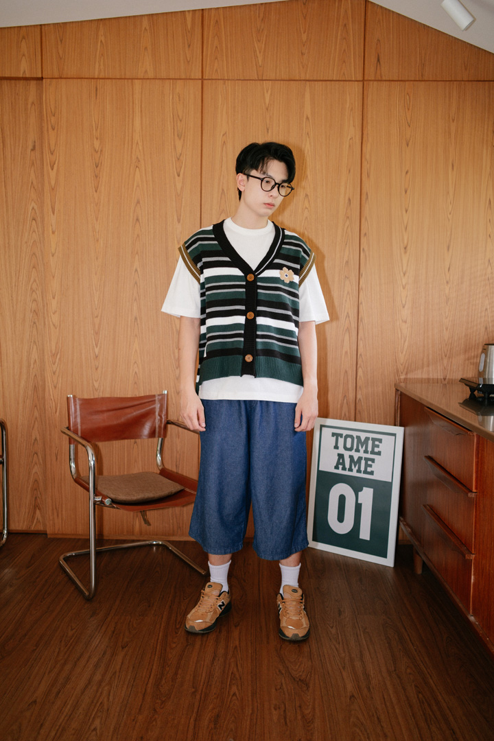 Tome Ame - Ichiyo Knit Vest Dark Green