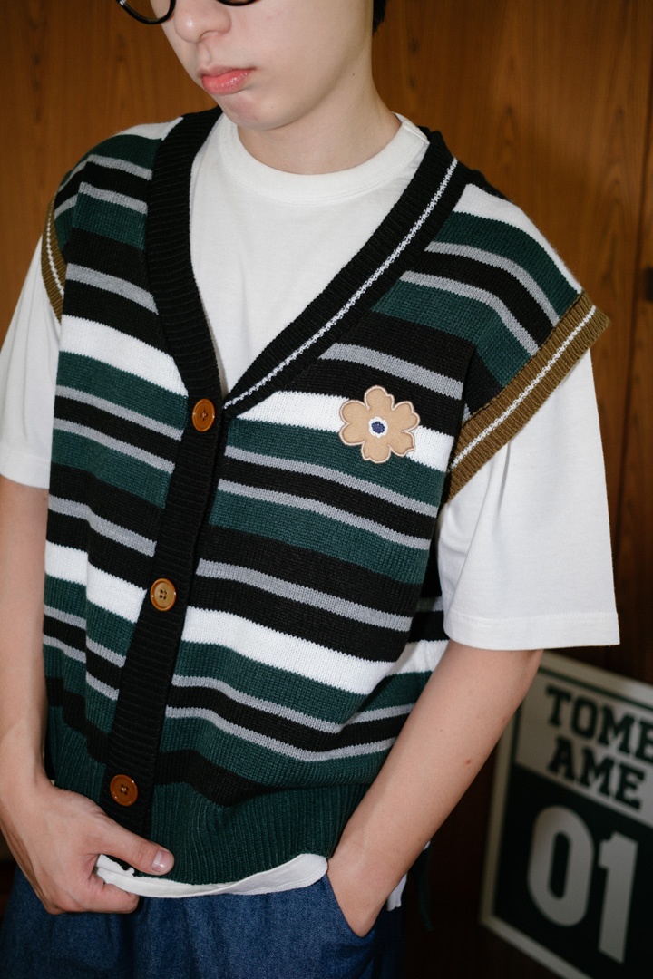 Tome Ame - Ichiyo Knit Vest Dark Green