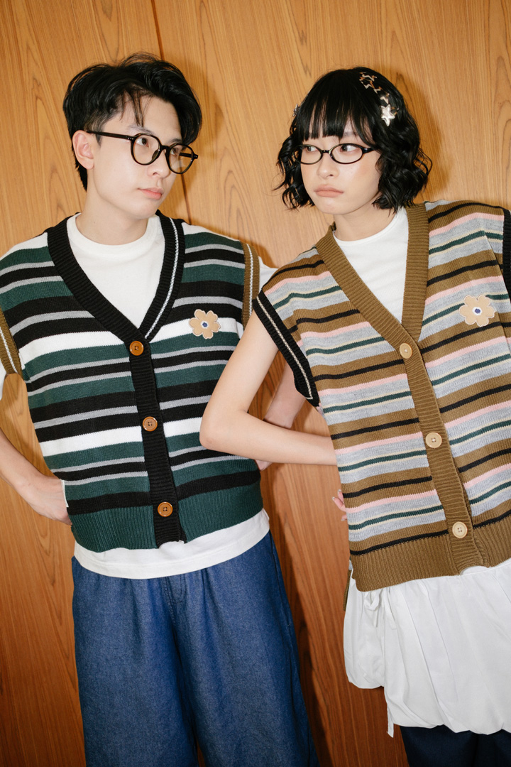 Tome Ame - Ichiyo Knit Vest Dark Green