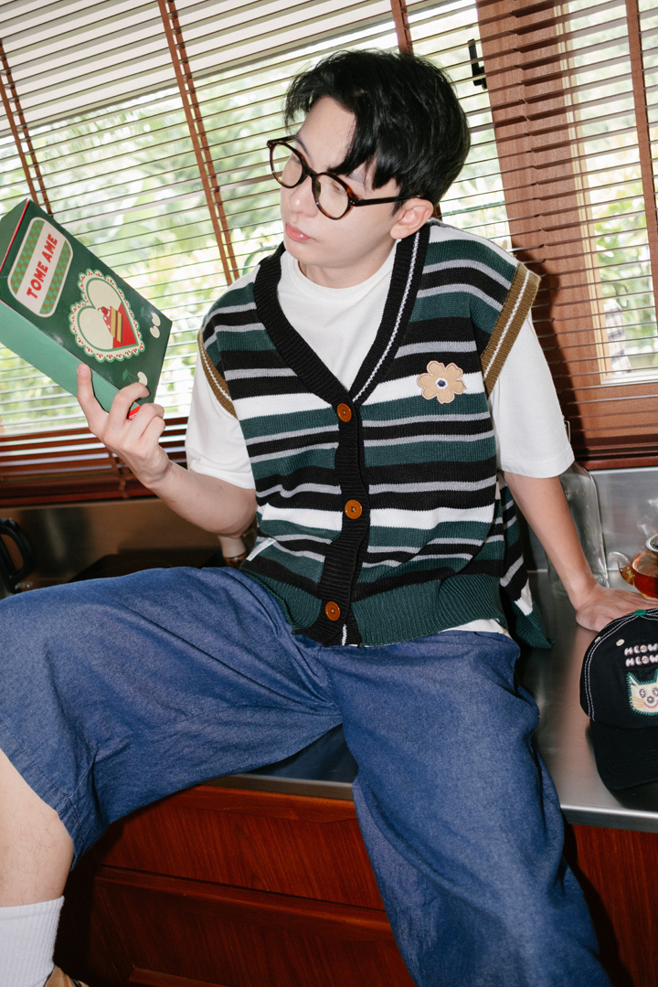 Tome Ame - Ichiyo Knit Vest Dark Green