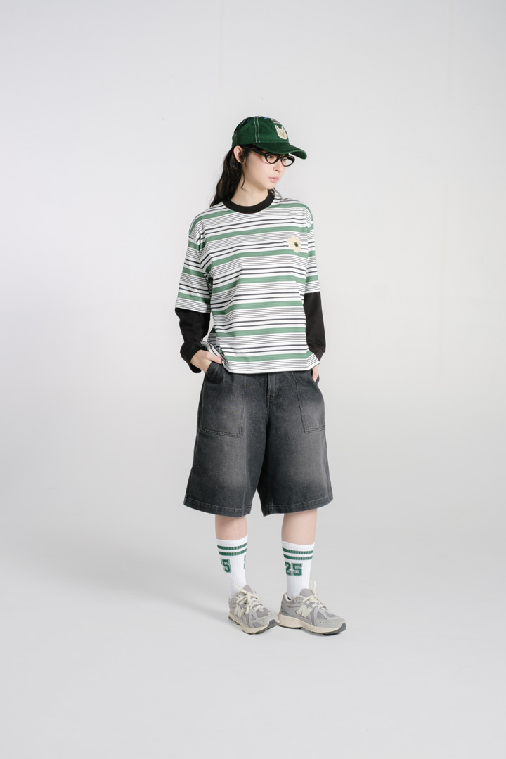 Tome Ame - Nao Striped Boxy Longsleeve