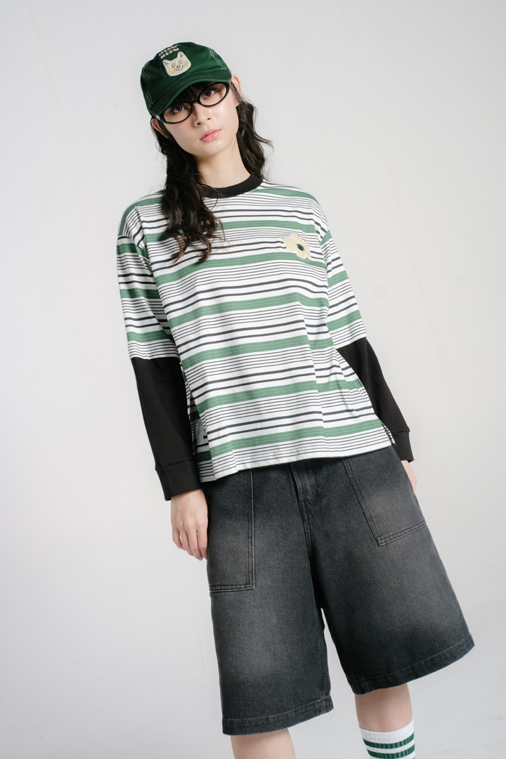 Tome Ame - Nao Striped Boxy Longsleeve