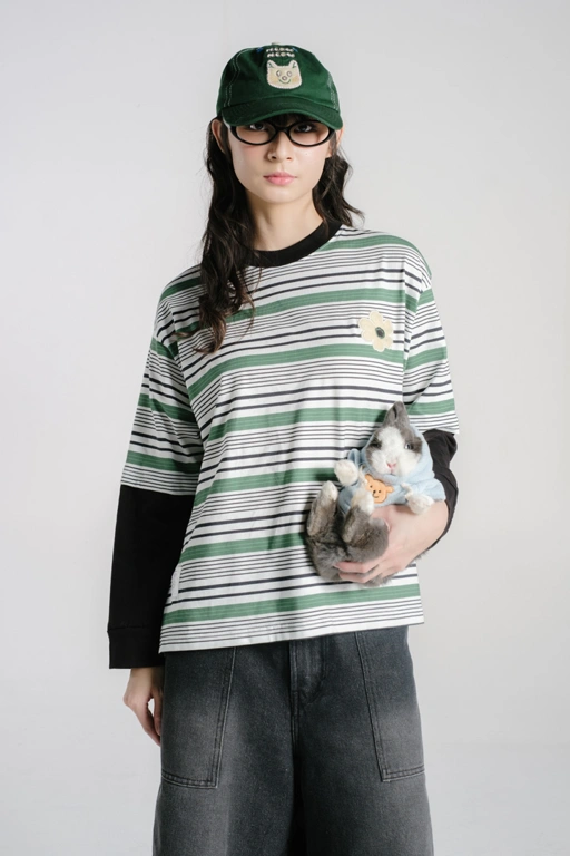 Image of Tome Ame - Nao Striped Boxy Longsleeve