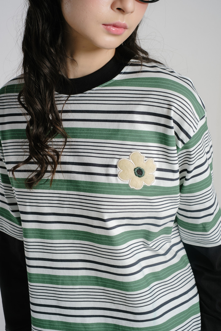 Tome Ame - Nao Striped Boxy Longsleeve