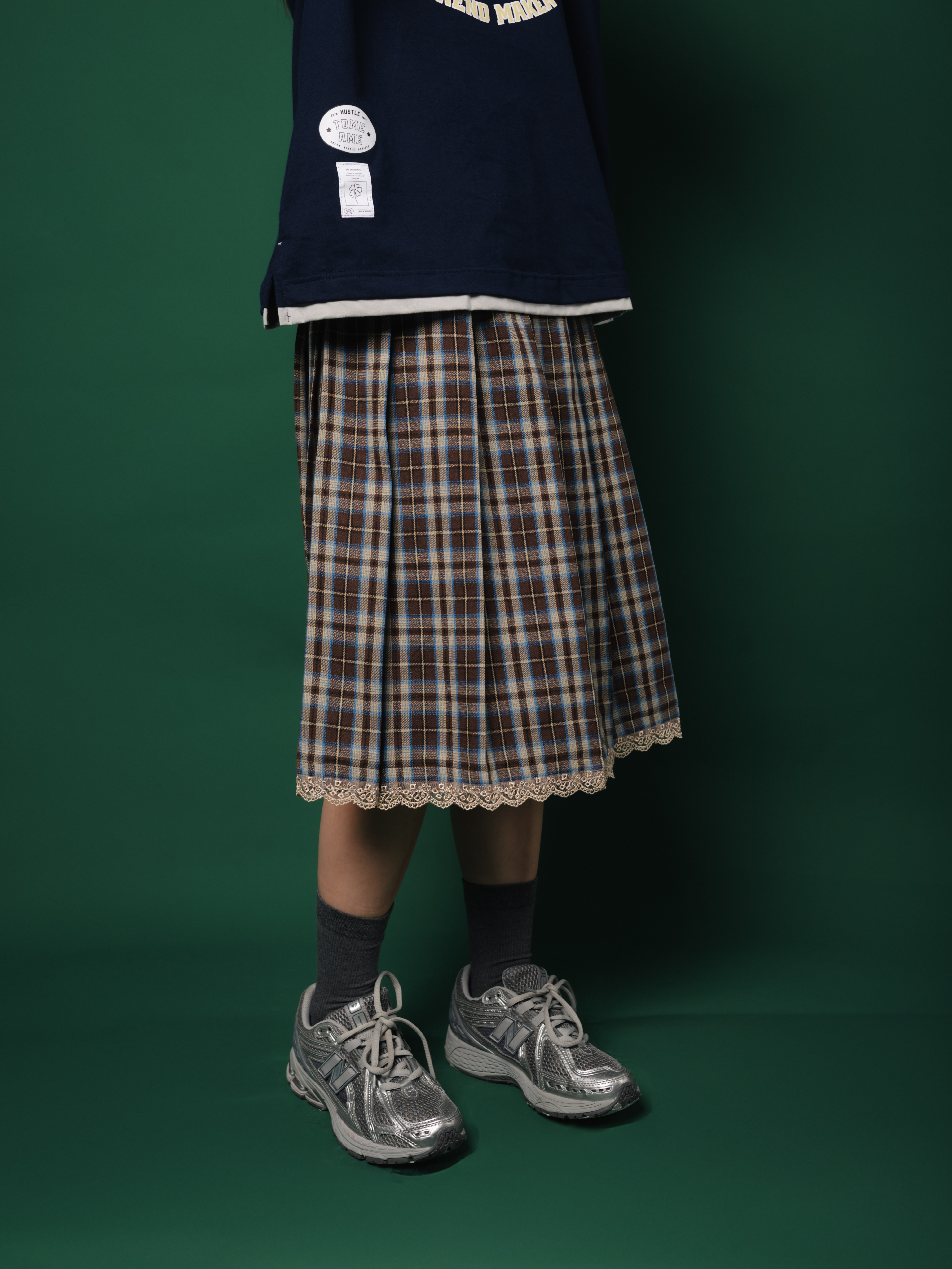 Tome Ame - Ouka Skirt - Rok Midi Tartan Flannel