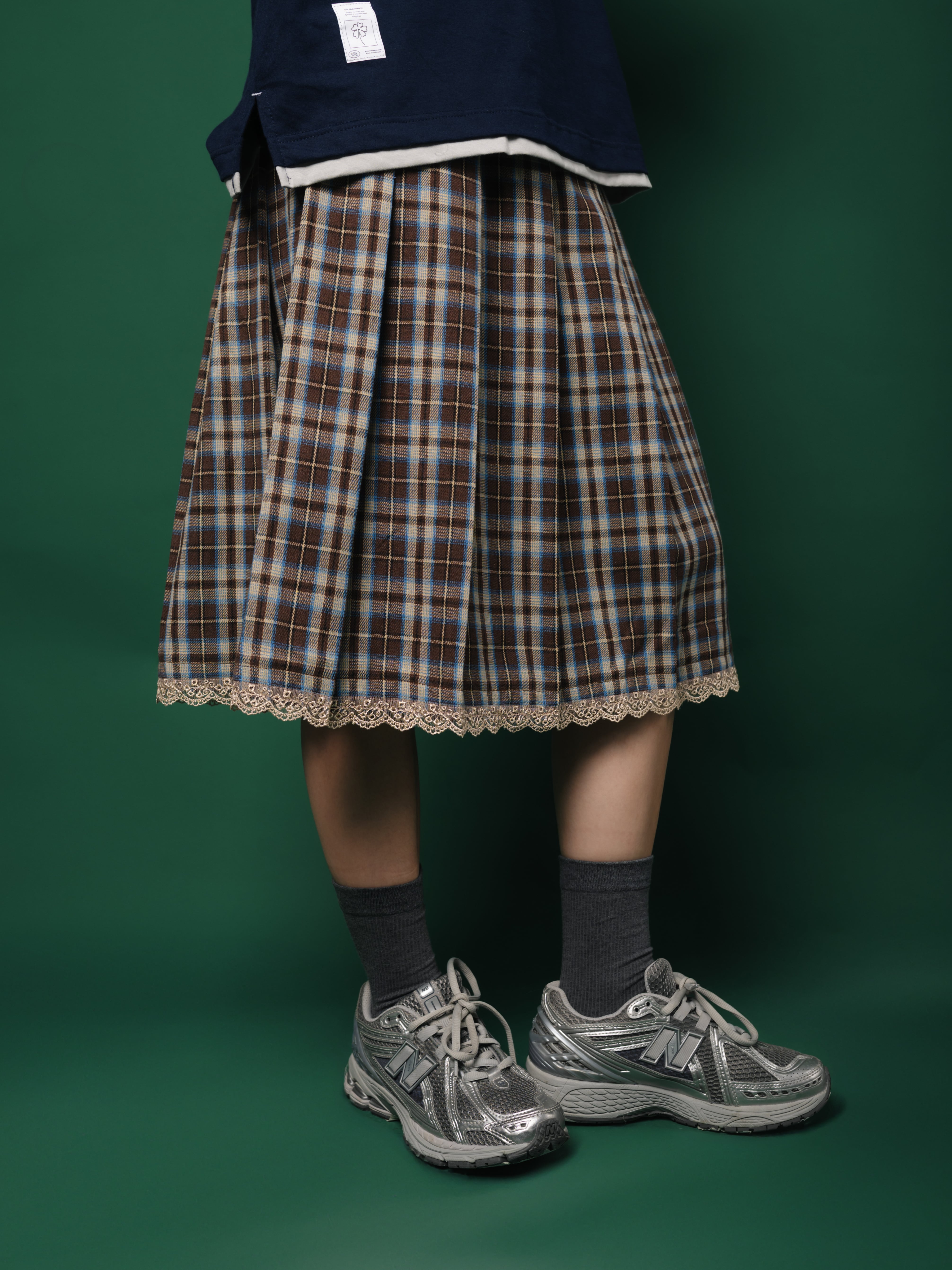 Tome Ame - Ouka Skirt - Rok Midi Tartan Flannel