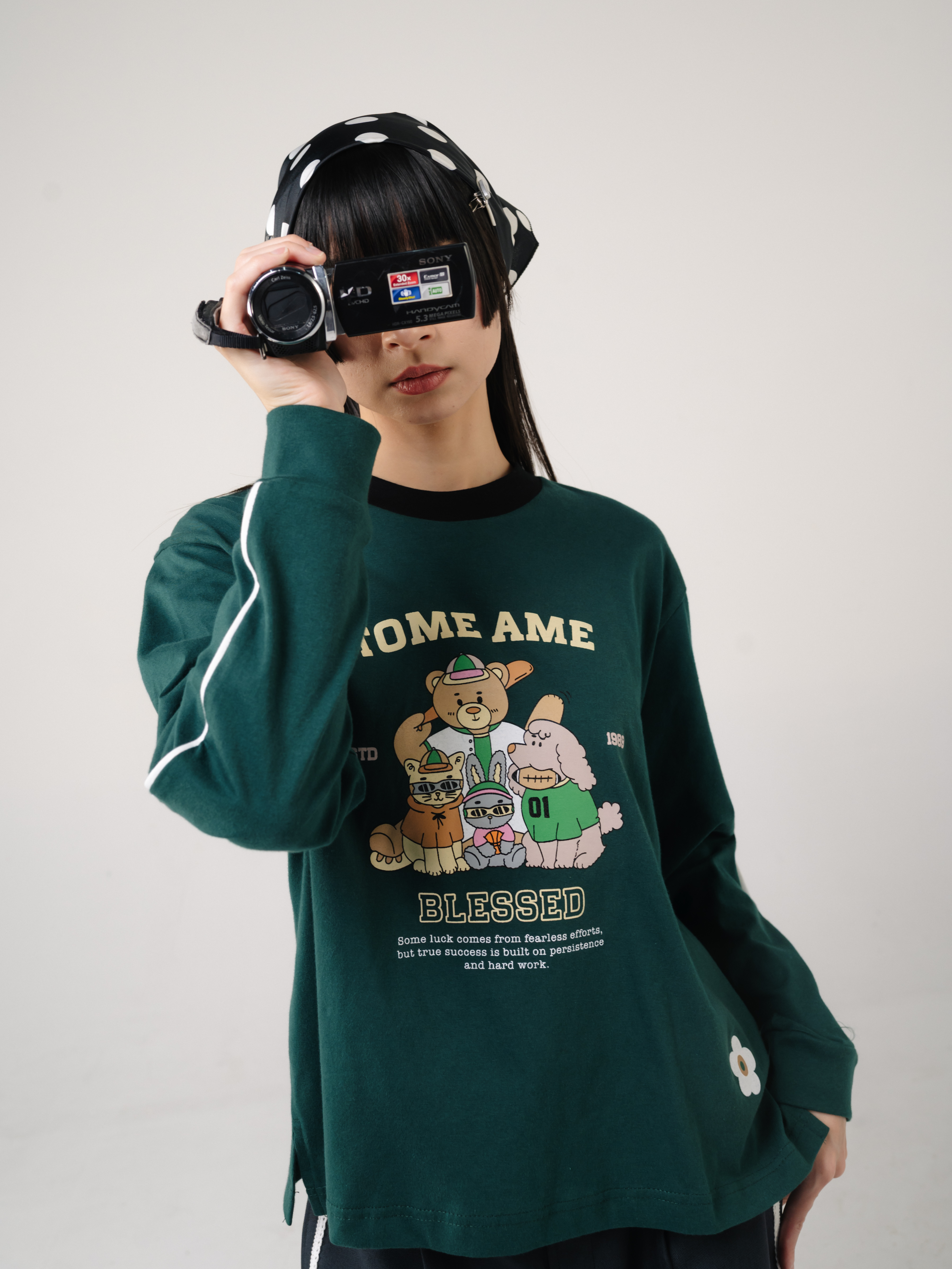 Tome Ame - Kyoto Longsleeve Dark Green - Kaos Lengan Panjang 24S