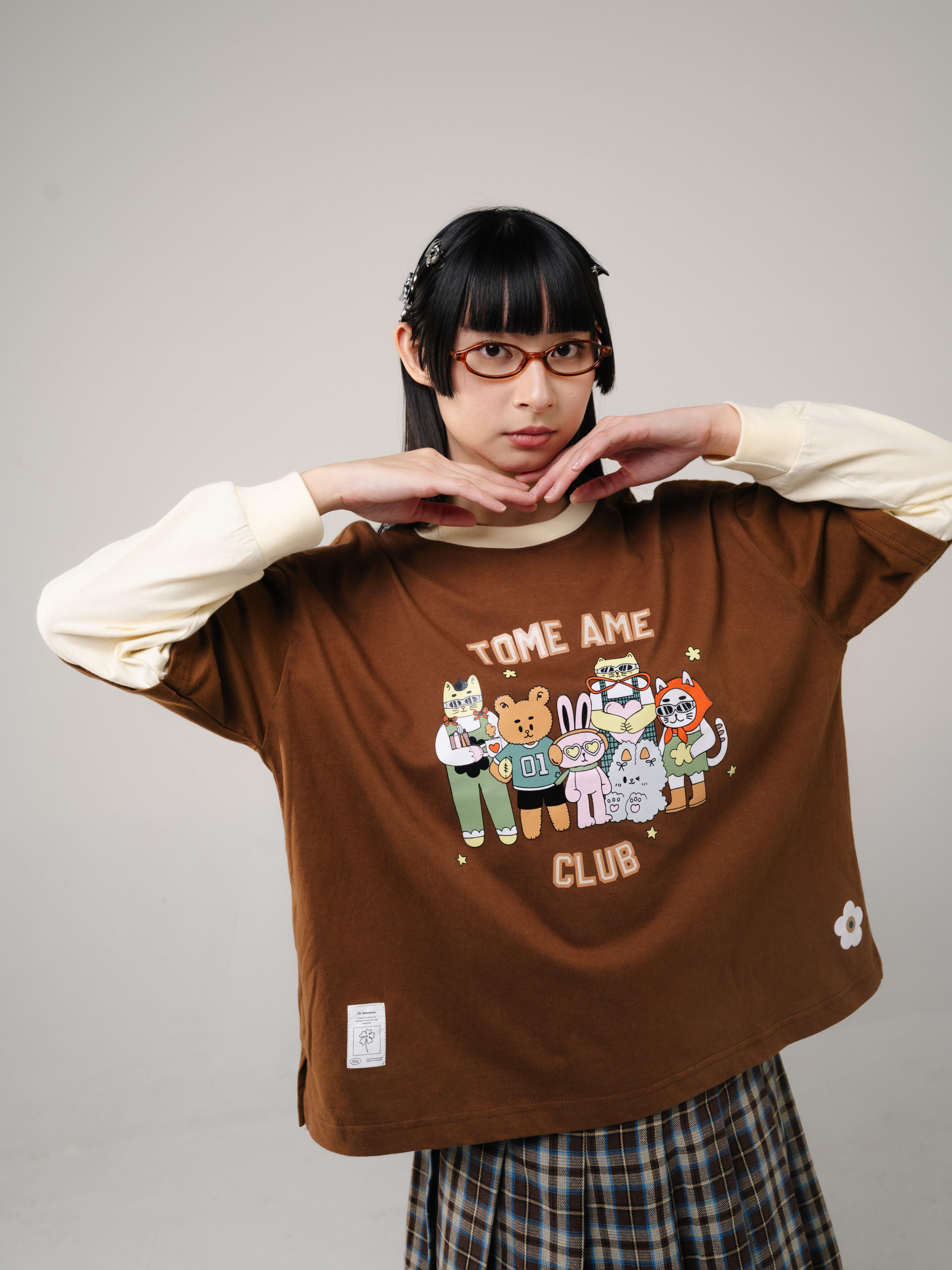 Tome Ame - Tome Club Boxy Longsleeve Brown - Kaos Lengan Panjang Oversized Coklat 24S