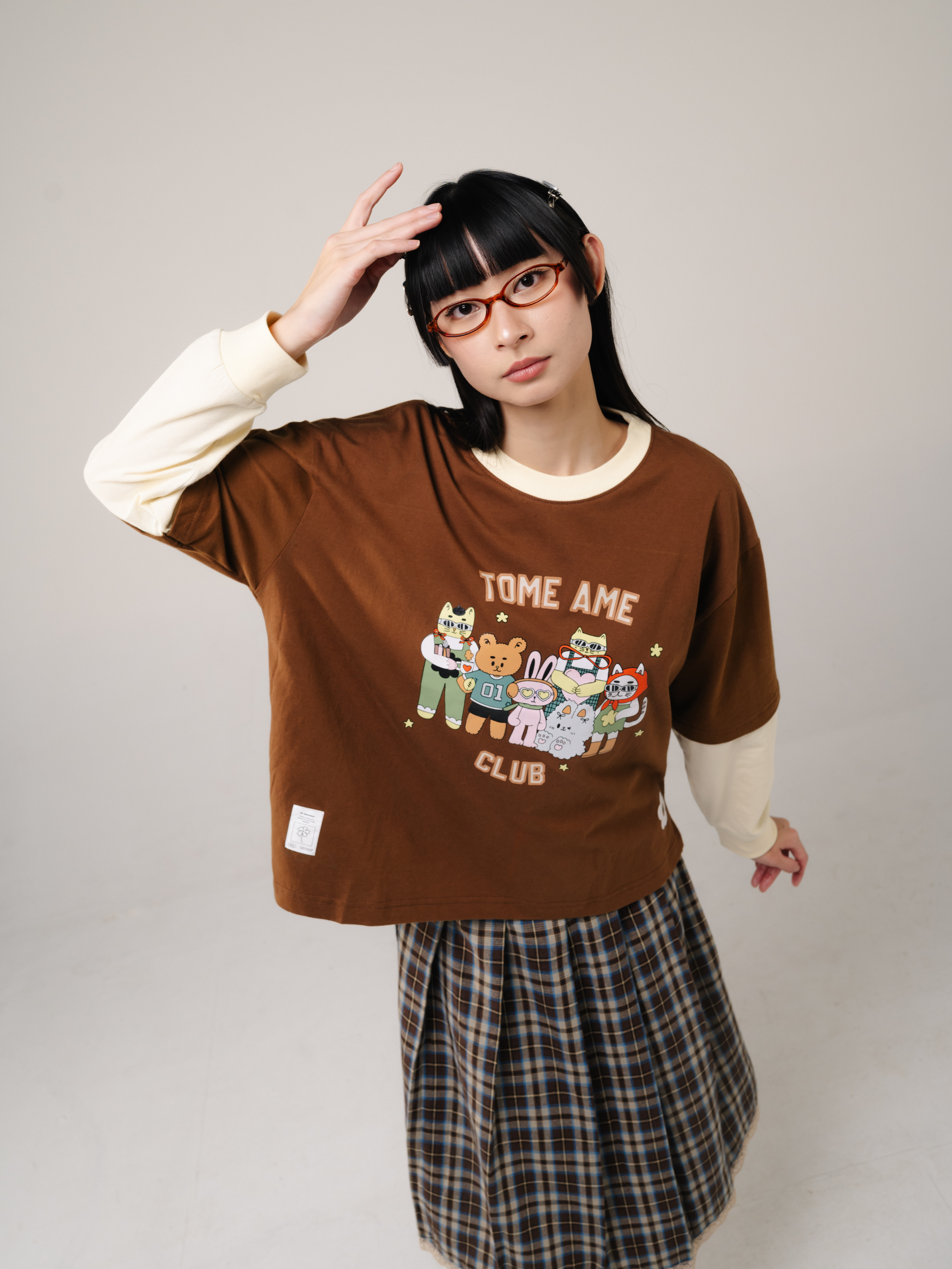 Tome Ame - Tome Club Boxy Longsleeve Brown - Kaos Lengan Panjang Oversized Coklat 24S