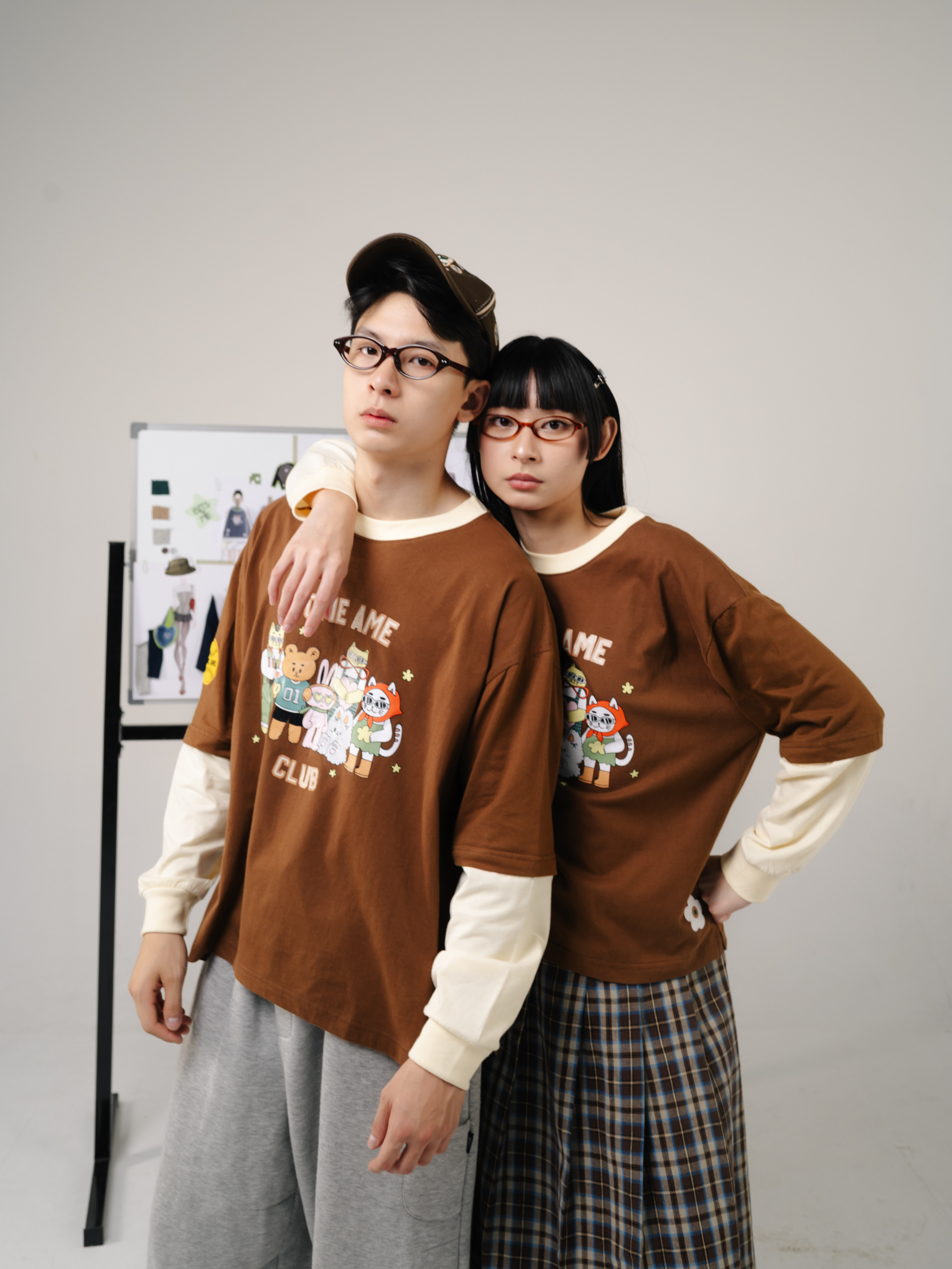 Tome Ame - Tome Club Boxy Longsleeve Brown - Kaos Lengan Panjang Oversized Coklat 24S