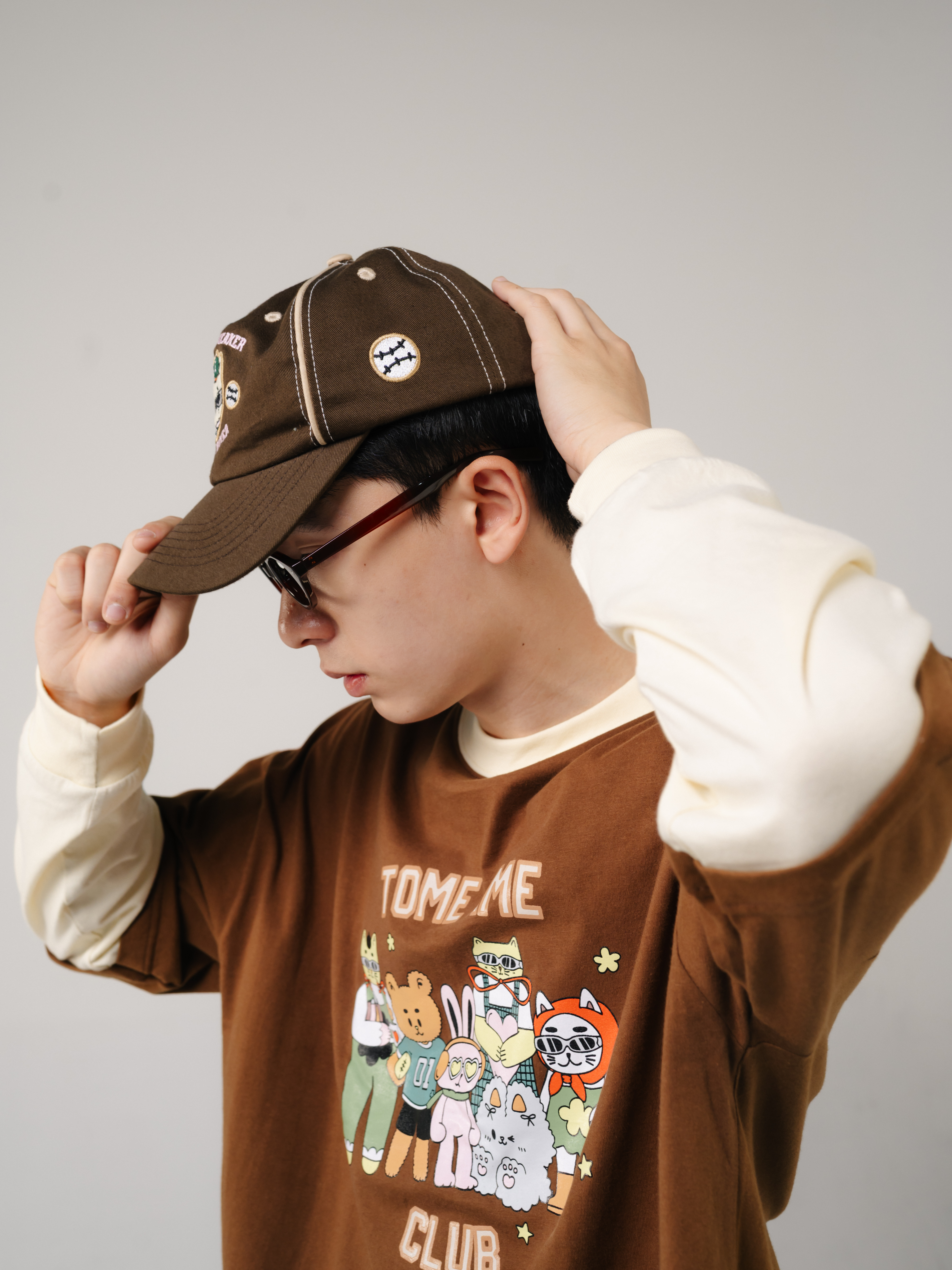 Tome Ame - Tome Club Boxy Longsleeve Brown - Kaos Lengan Panjang Oversized Coklat 24S