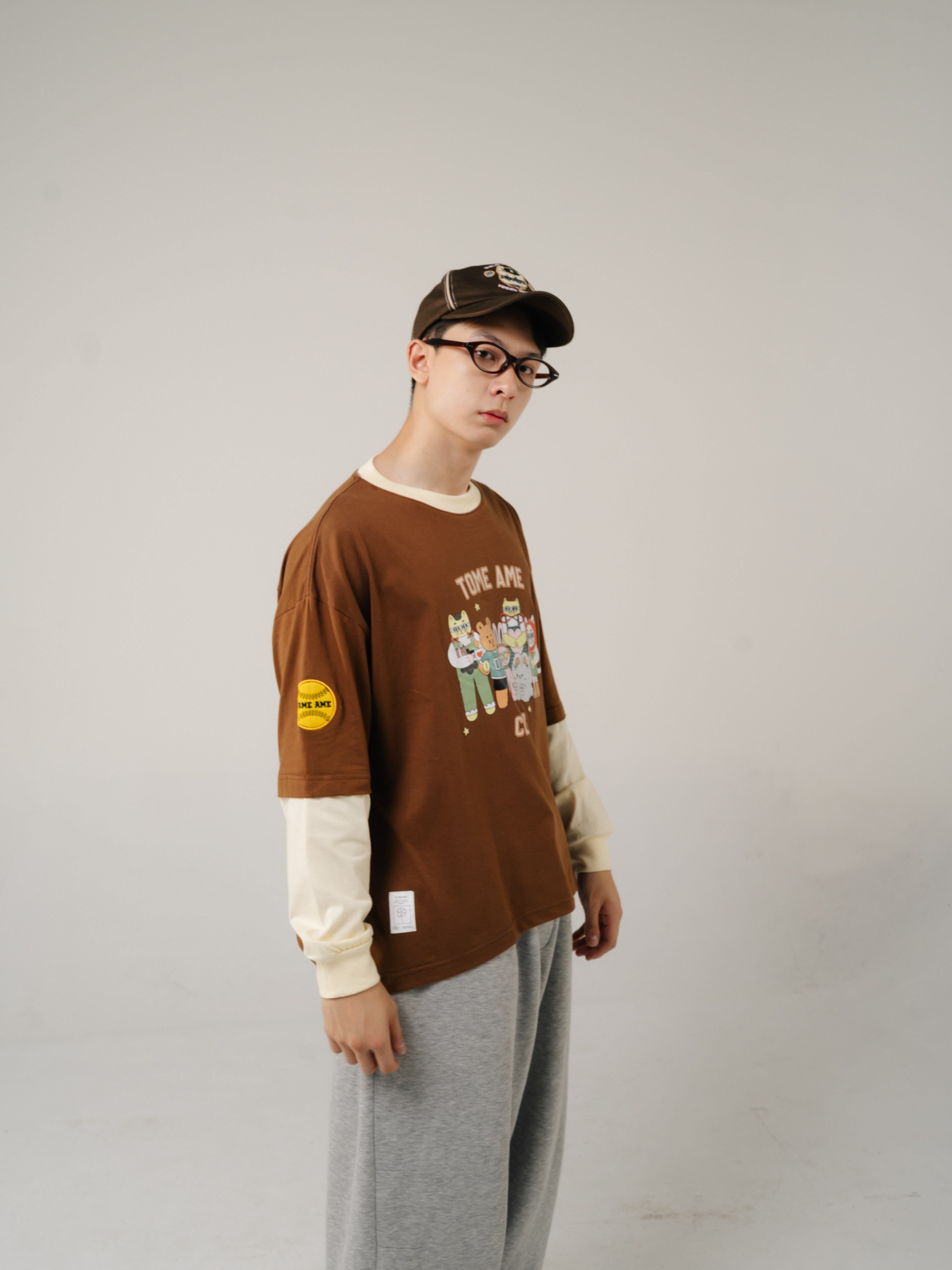 Tome Ame - Tome Club Boxy Longsleeve Brown - Kaos Lengan Panjang Oversized Coklat 24S
