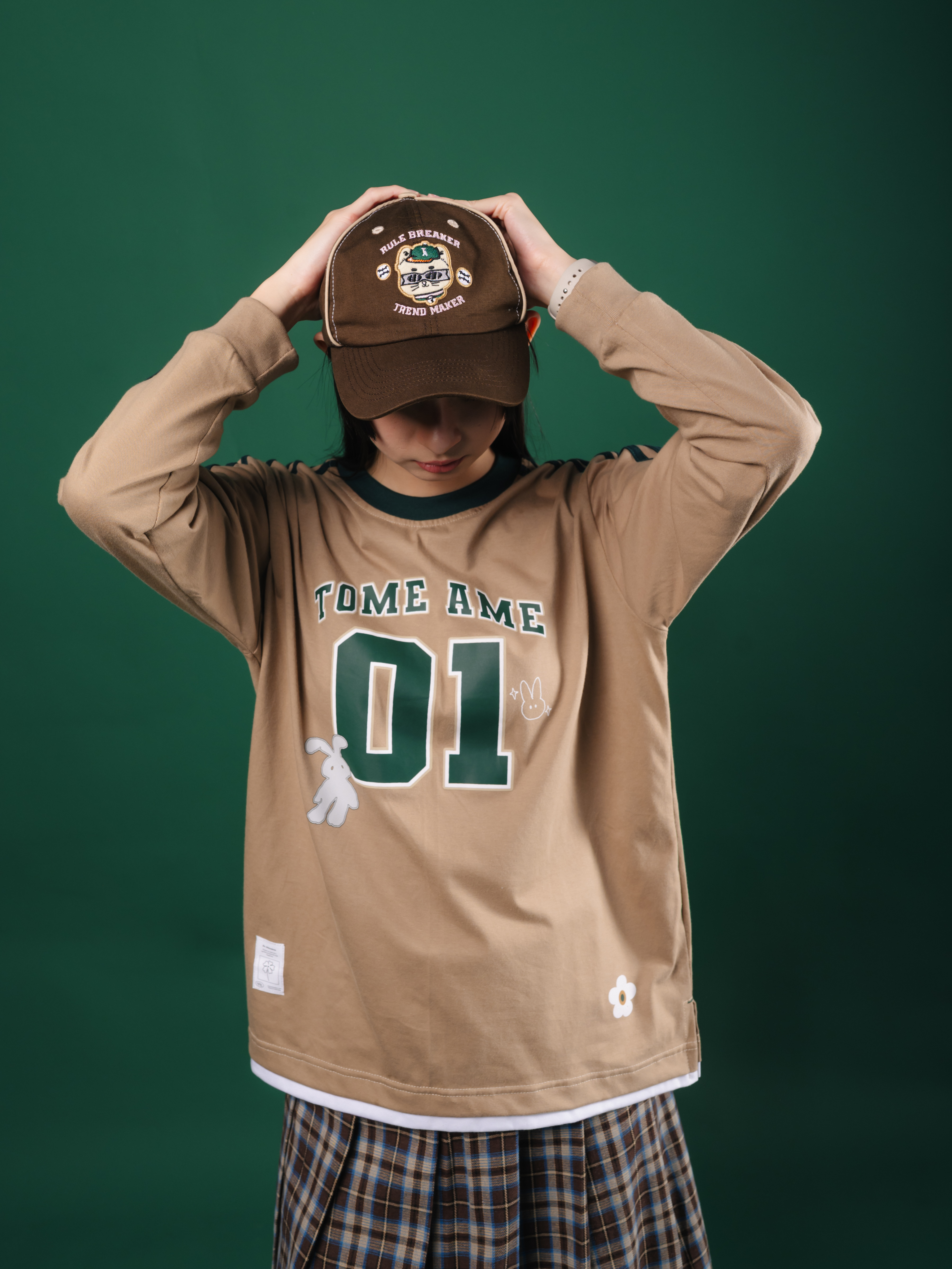 Tome Ame - Meow Cap Brown - Topi Baseball Embroidery Coklat