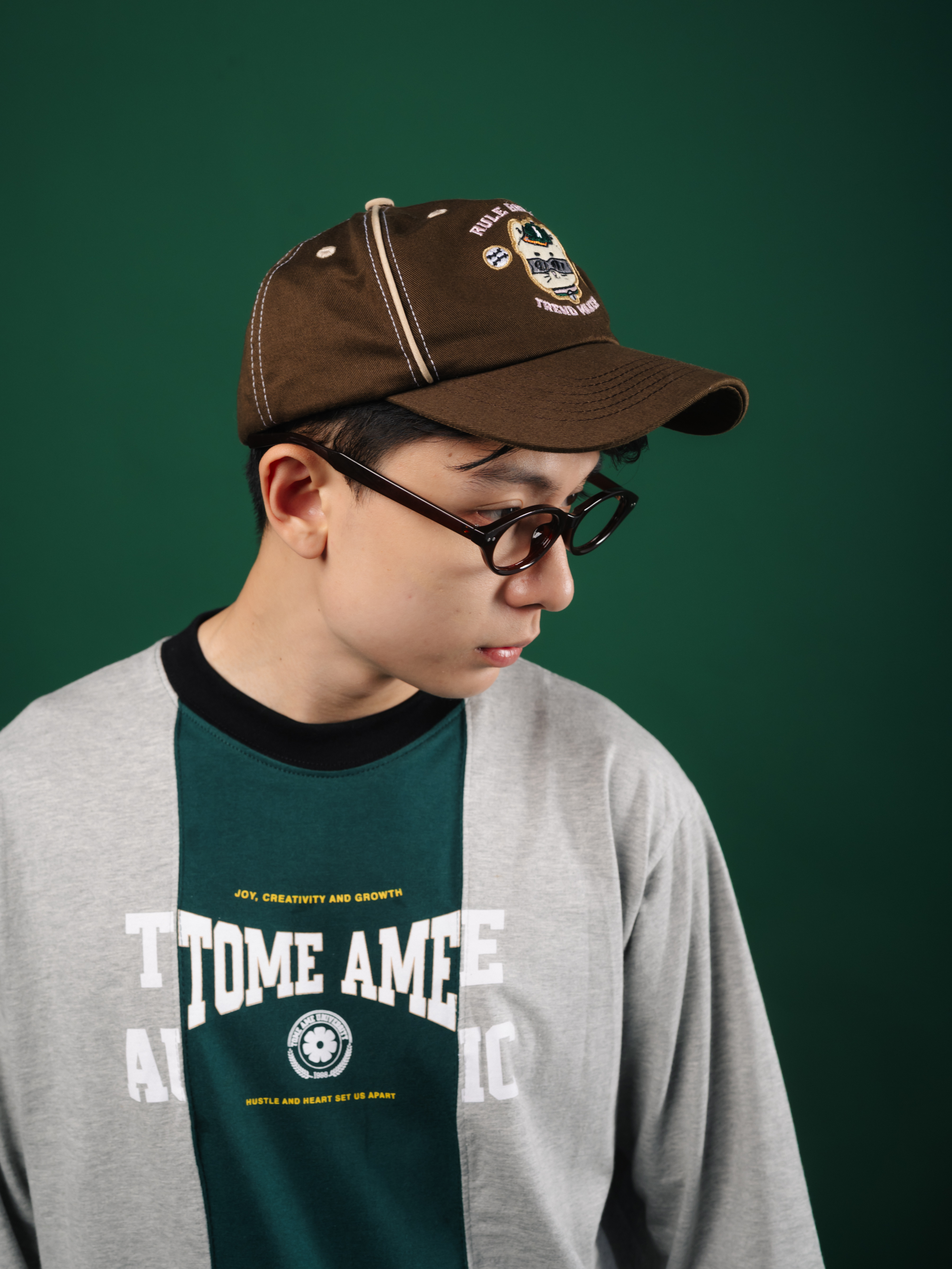 Tome Ame - Meow Cap Brown - Topi Baseball Embroidery Coklat