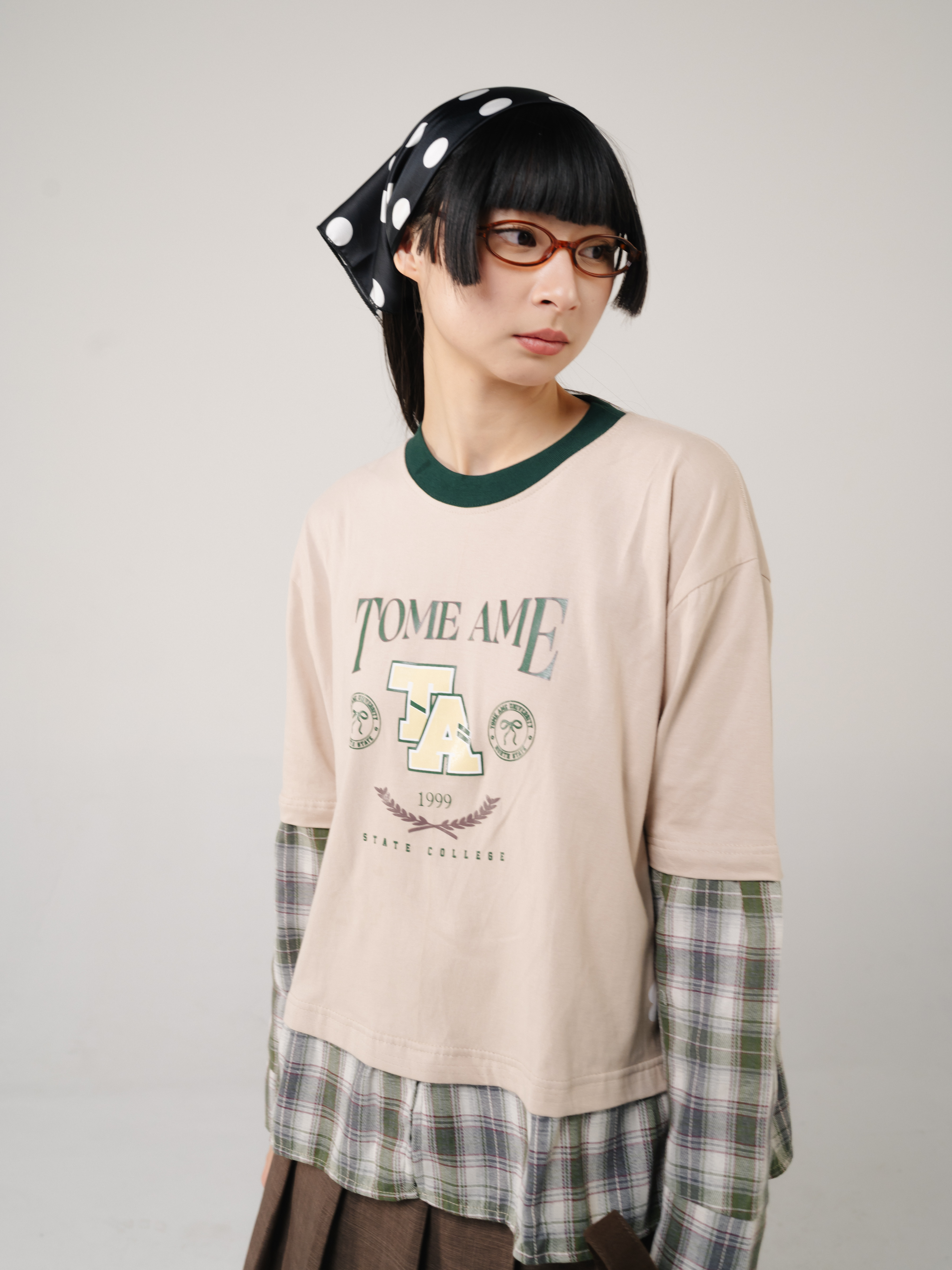 Tome Ame - Ruki Boxy Longsleeve Tee Cream - Kaos Lengan Panjang Oversized 24s Flanel