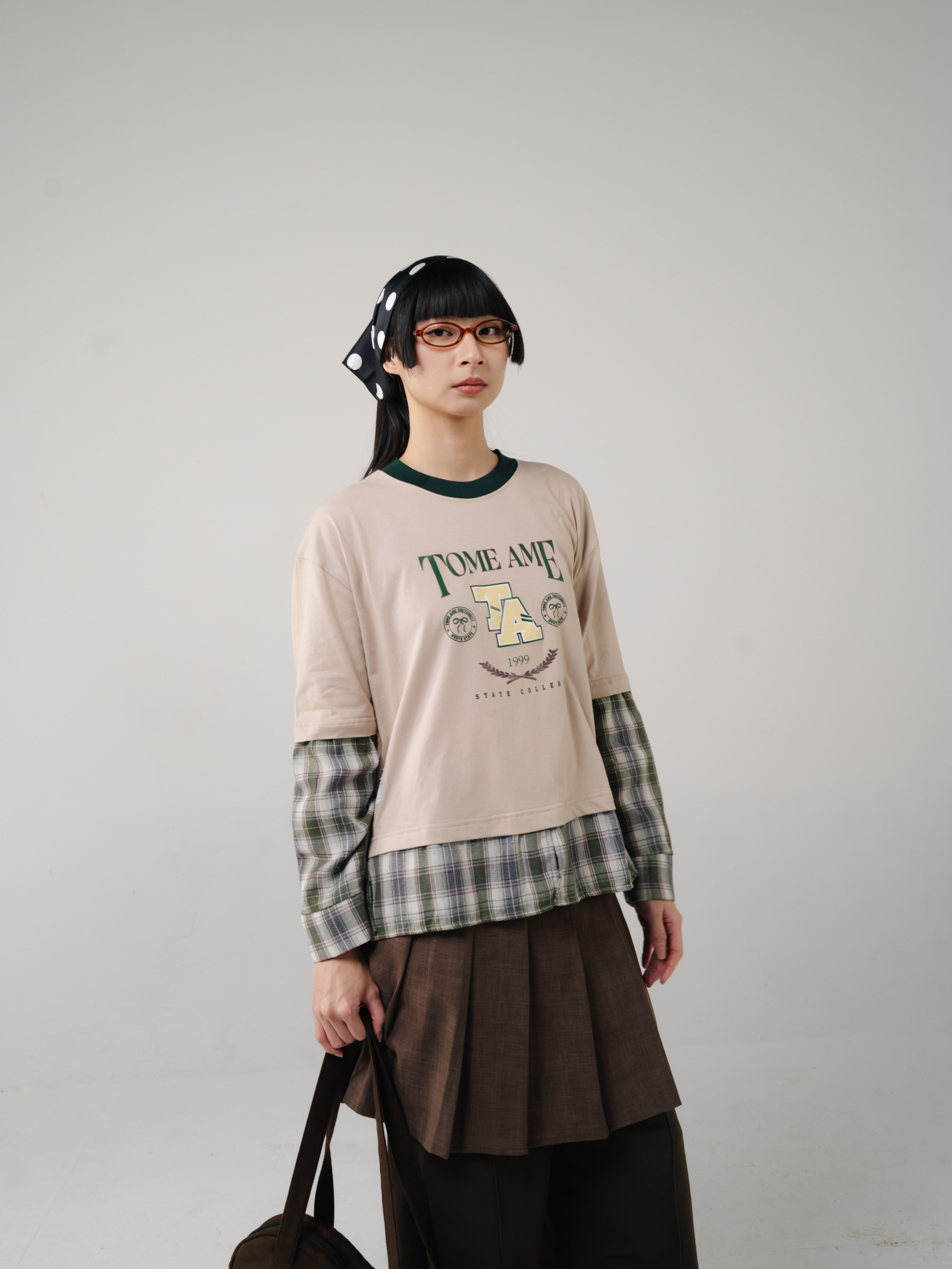 Tome Ame - Ruki Boxy Longsleeve Tee Cream - Kaos Lengan Panjang Oversized 24s Flanel