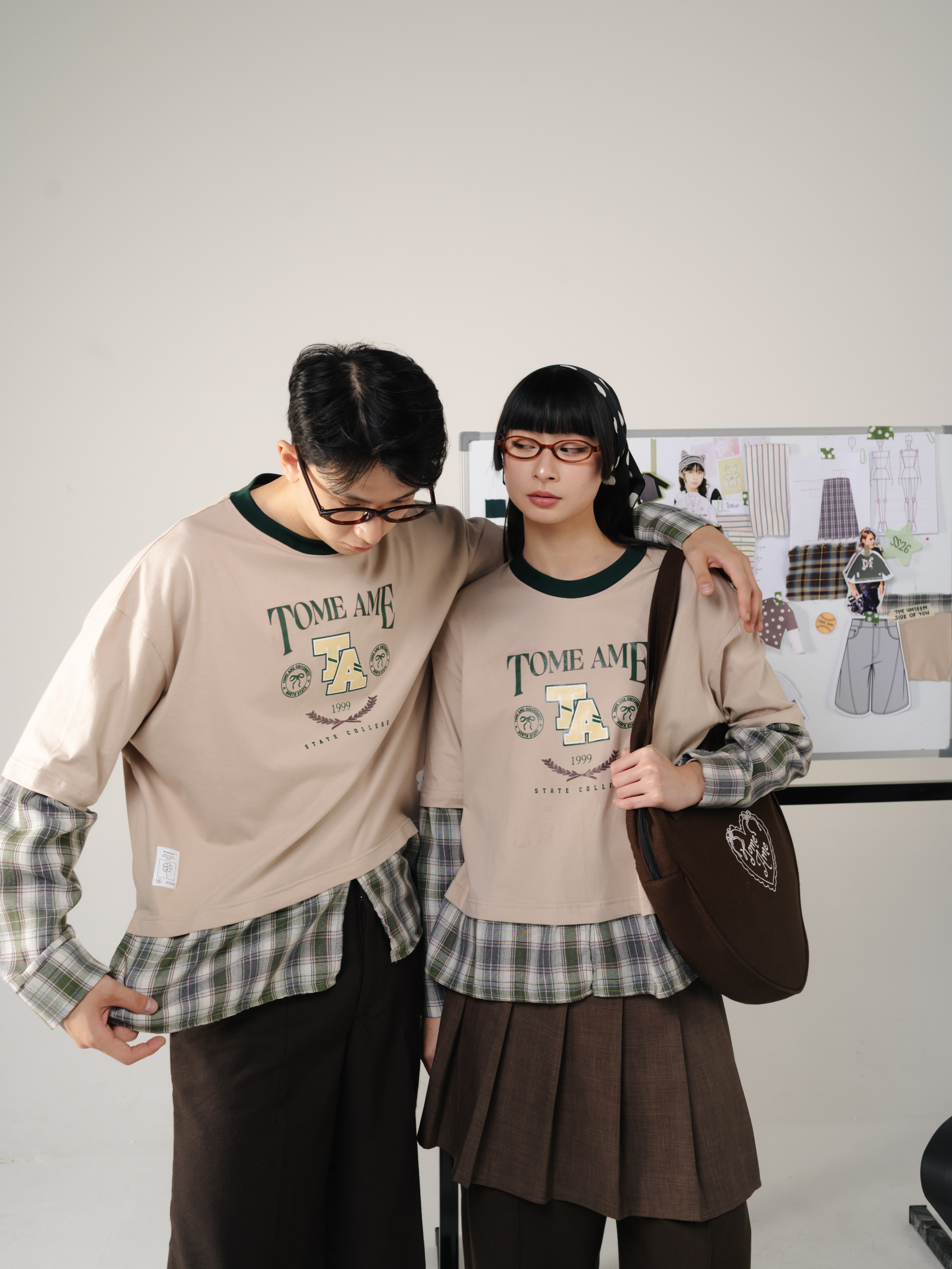 Tome Ame - Ruki Boxy Longsleeve Tee Cream - Kaos Lengan Panjang Oversized 24s Flanel