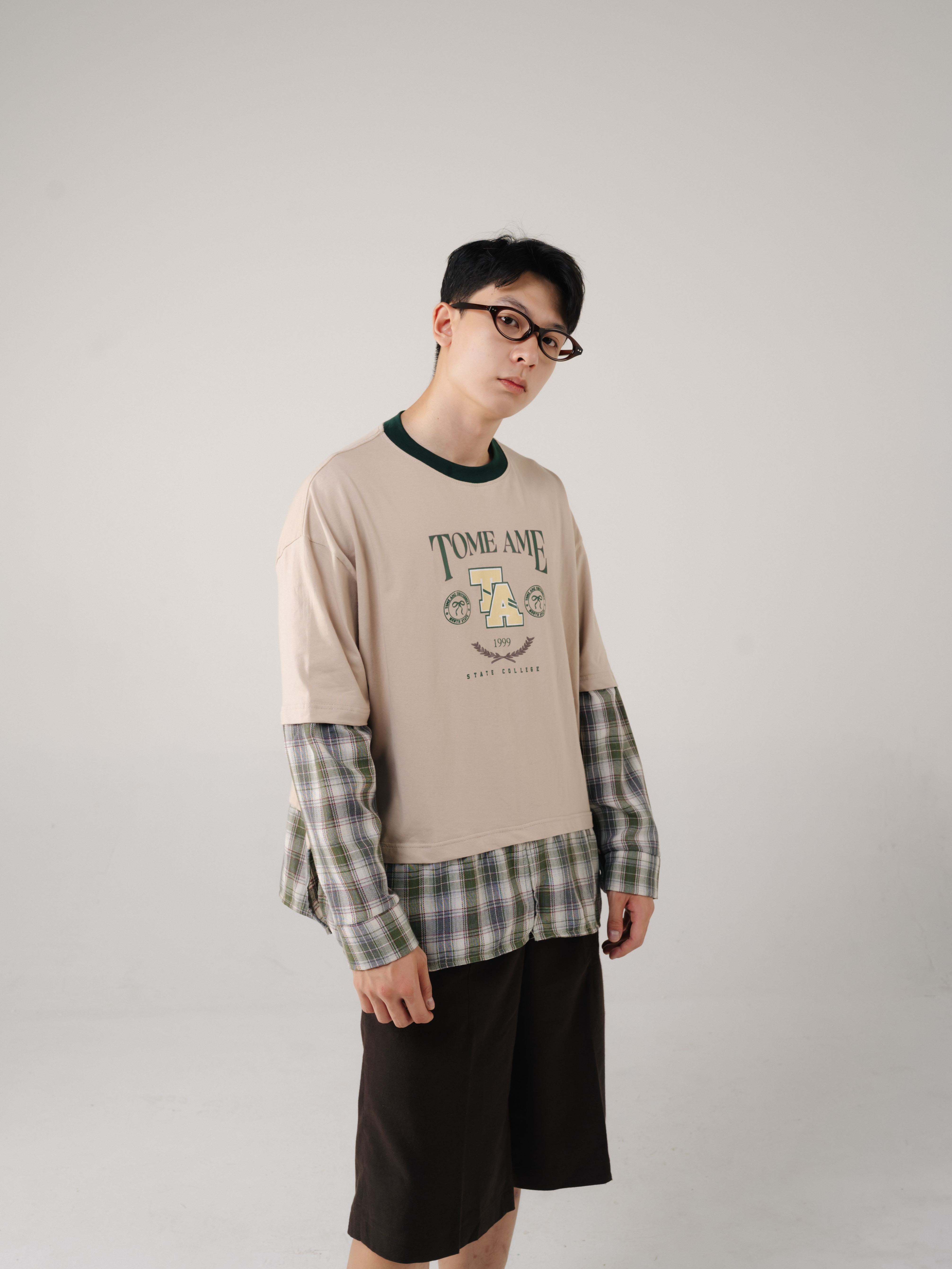 Tome Ame - Ruki Boxy Longsleeve Tee Cream - Kaos Lengan Panjang Oversized 24s Flanel