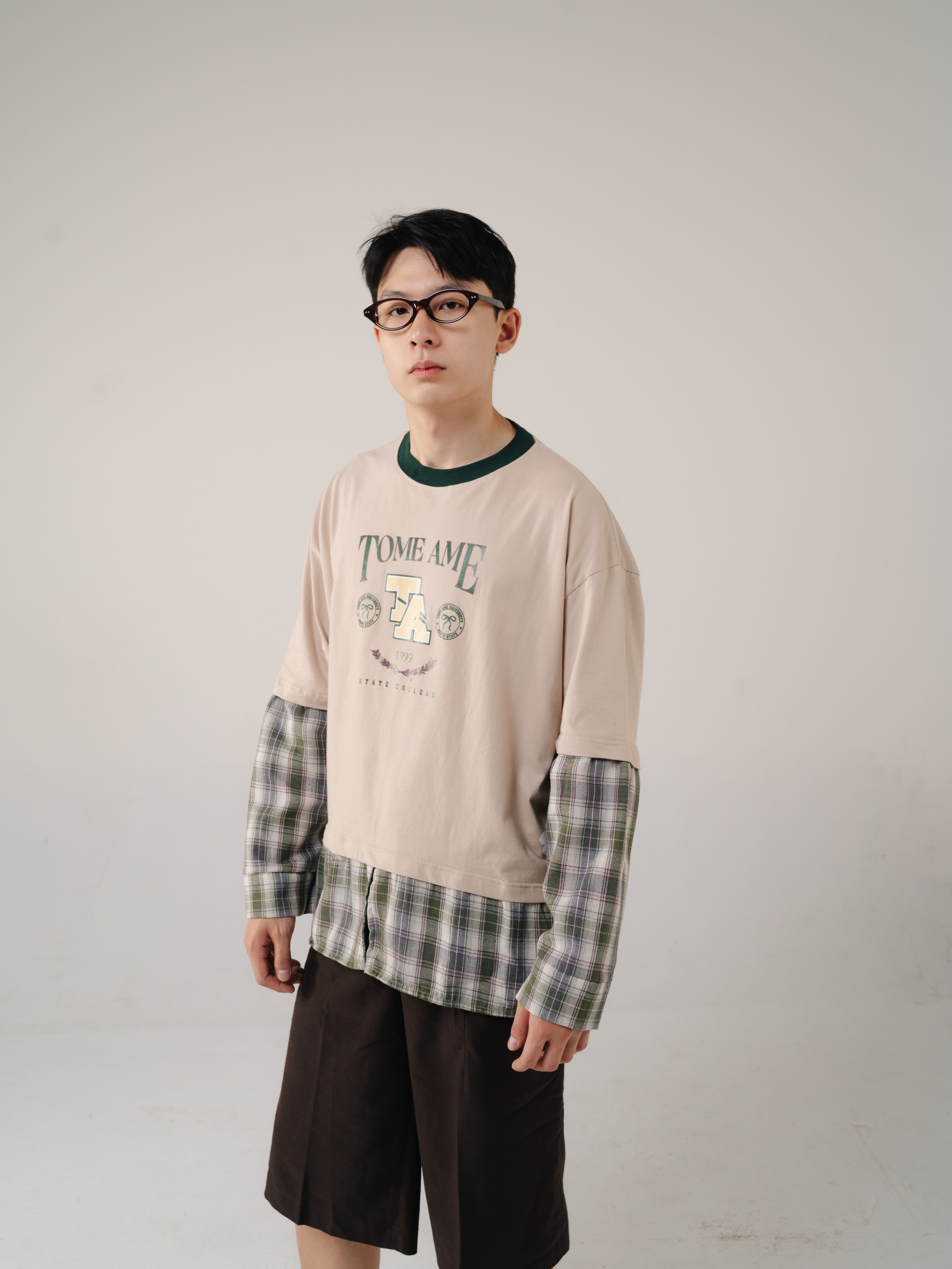 Tome Ame - Ruki Boxy Longsleeve Tee Cream - Kaos Lengan Panjang Oversized 24s Flanel