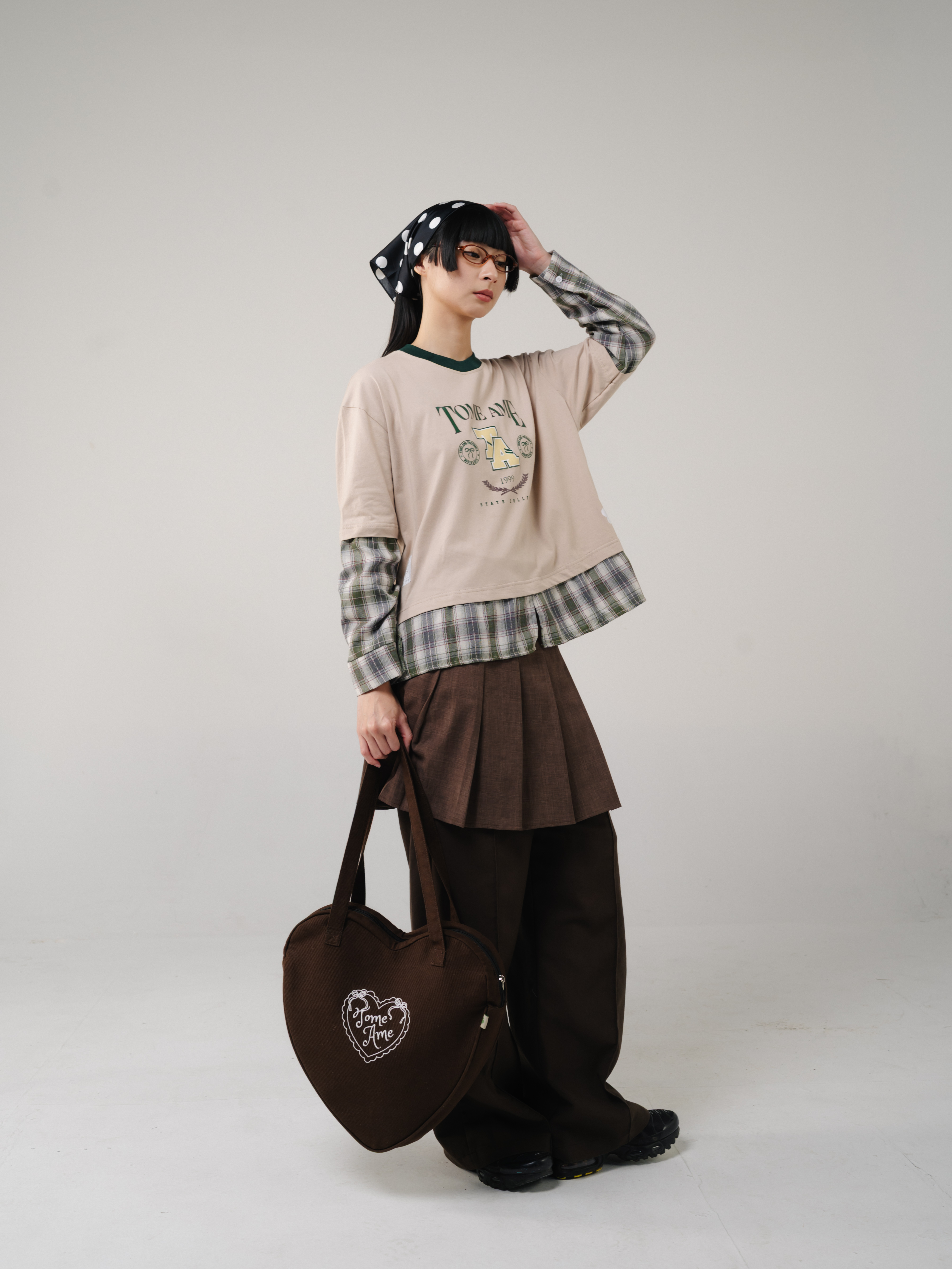 Tome Ame - Ruki Boxy Longsleeve Tee Cream - Kaos Lengan Panjang Oversized 24s Flanel