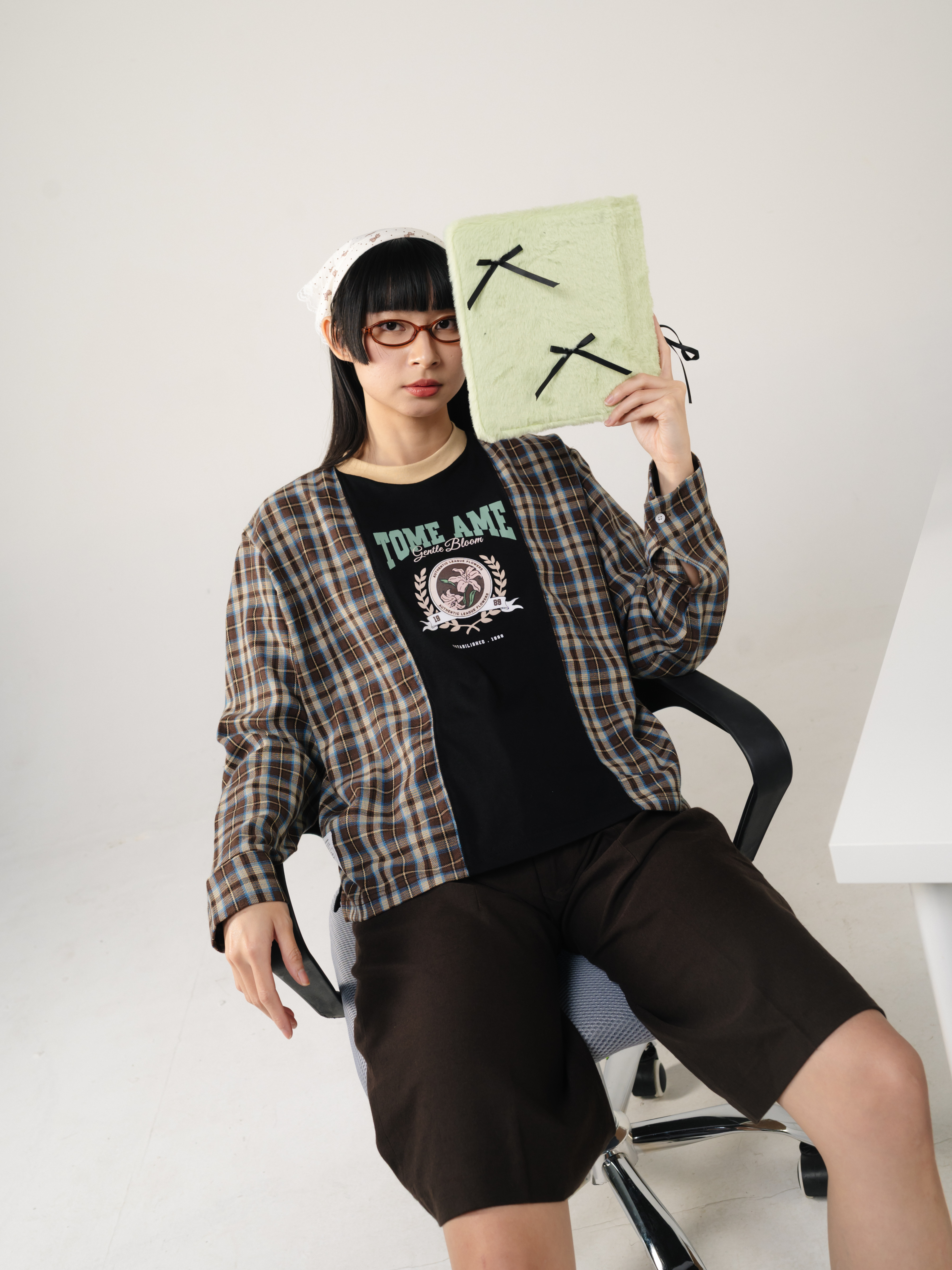 Tome Ame - Ruka Flannel Layered Longsleeve Tee - Kaos Lengan Panjang Aksen Kemeja Flanel