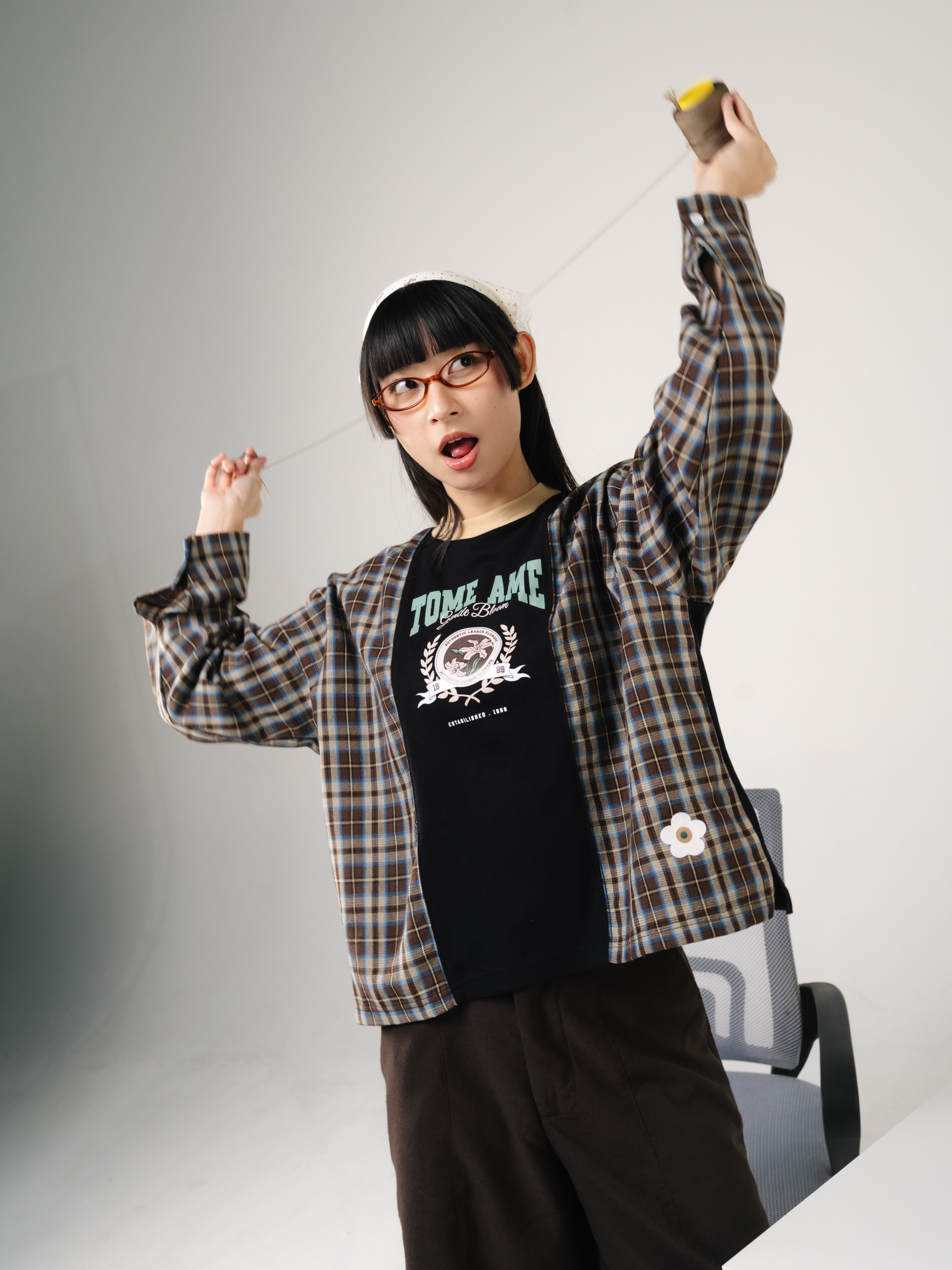 Tome Ame - Ruka Flannel Layered Longsleeve Tee - Kaos Lengan Panjang Aksen Kemeja Flanel