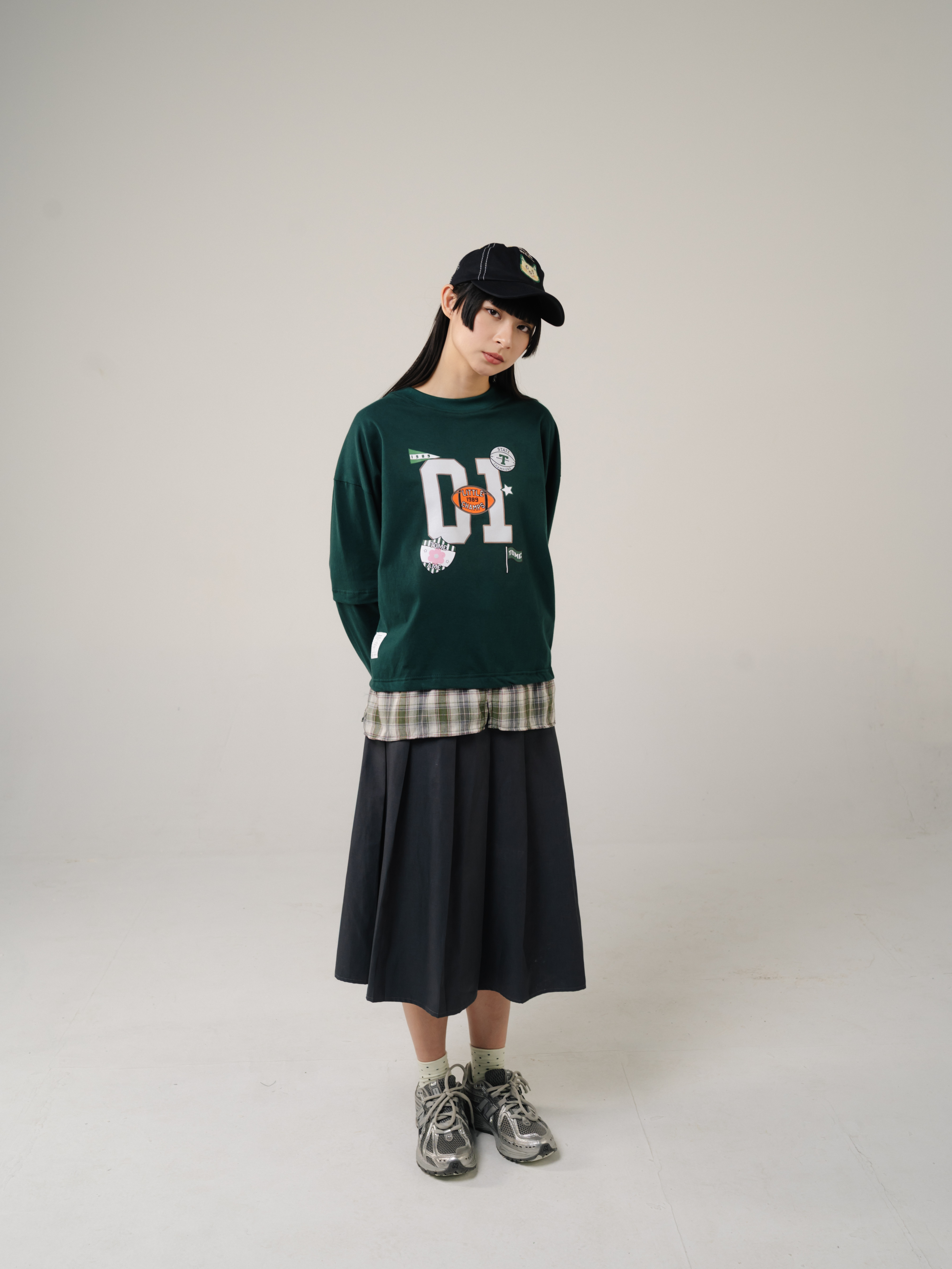 Tome Ame - Fujiko Boxy Longlseeve Tee Dark Green - Kaos Lengan Panjang Oversized 24s
