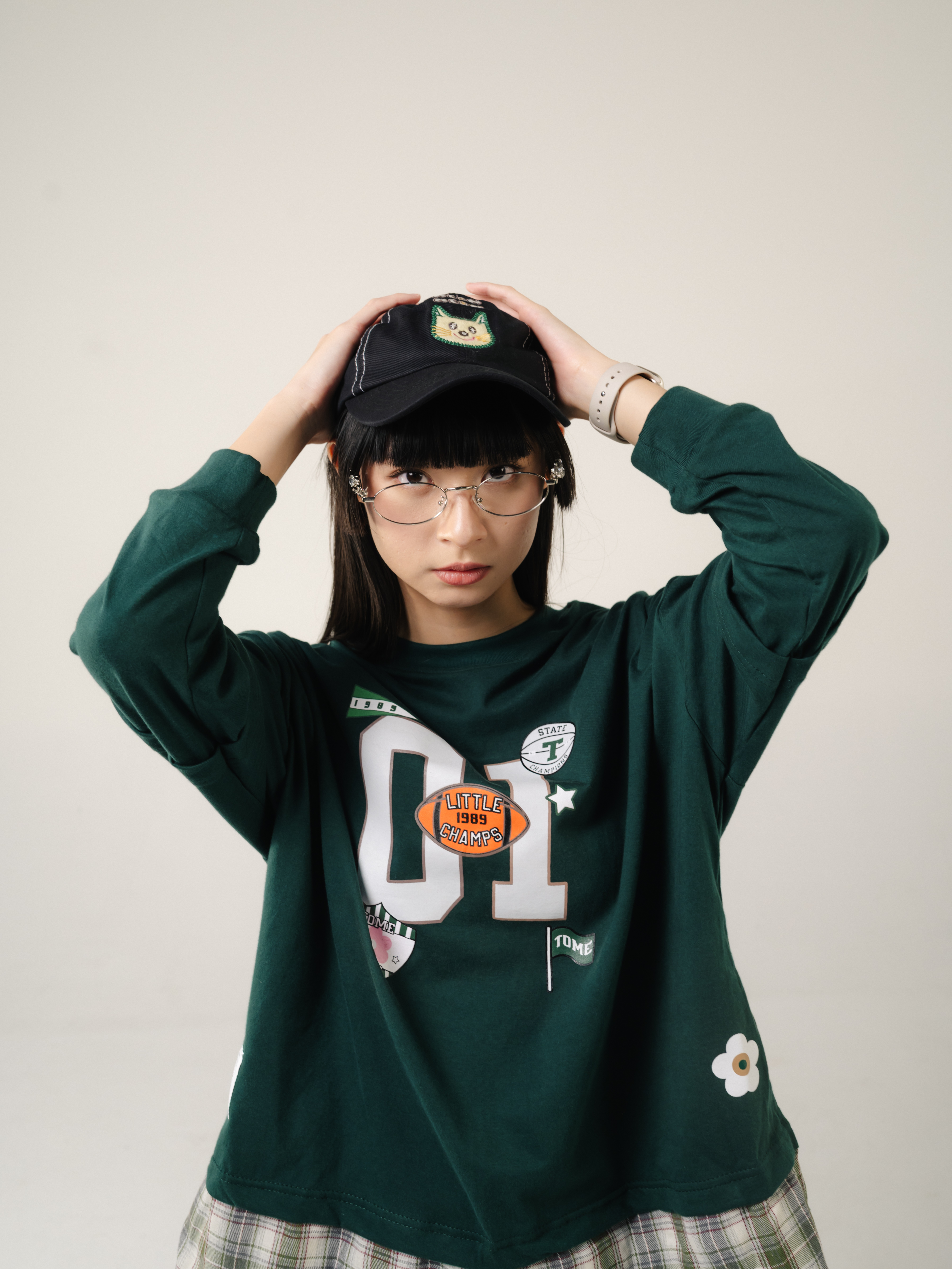 Tome Ame - Fujiko Boxy Longlseeve Tee Dark Green - Kaos Lengan Panjang Oversized 24s
