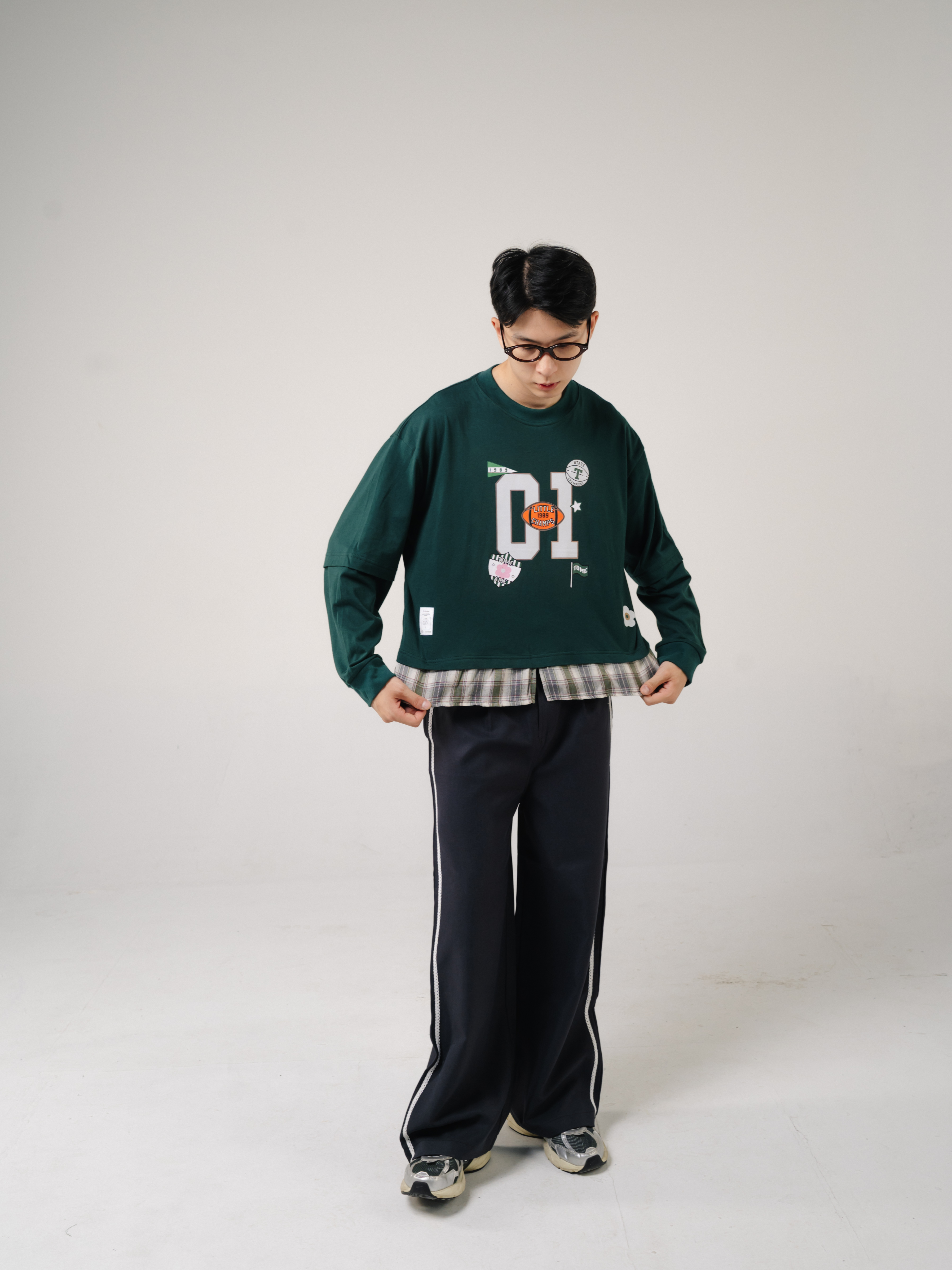 Tome Ame - Fujiko Boxy Longlseeve Tee Dark Green - Kaos Lengan Panjang Oversized 24s