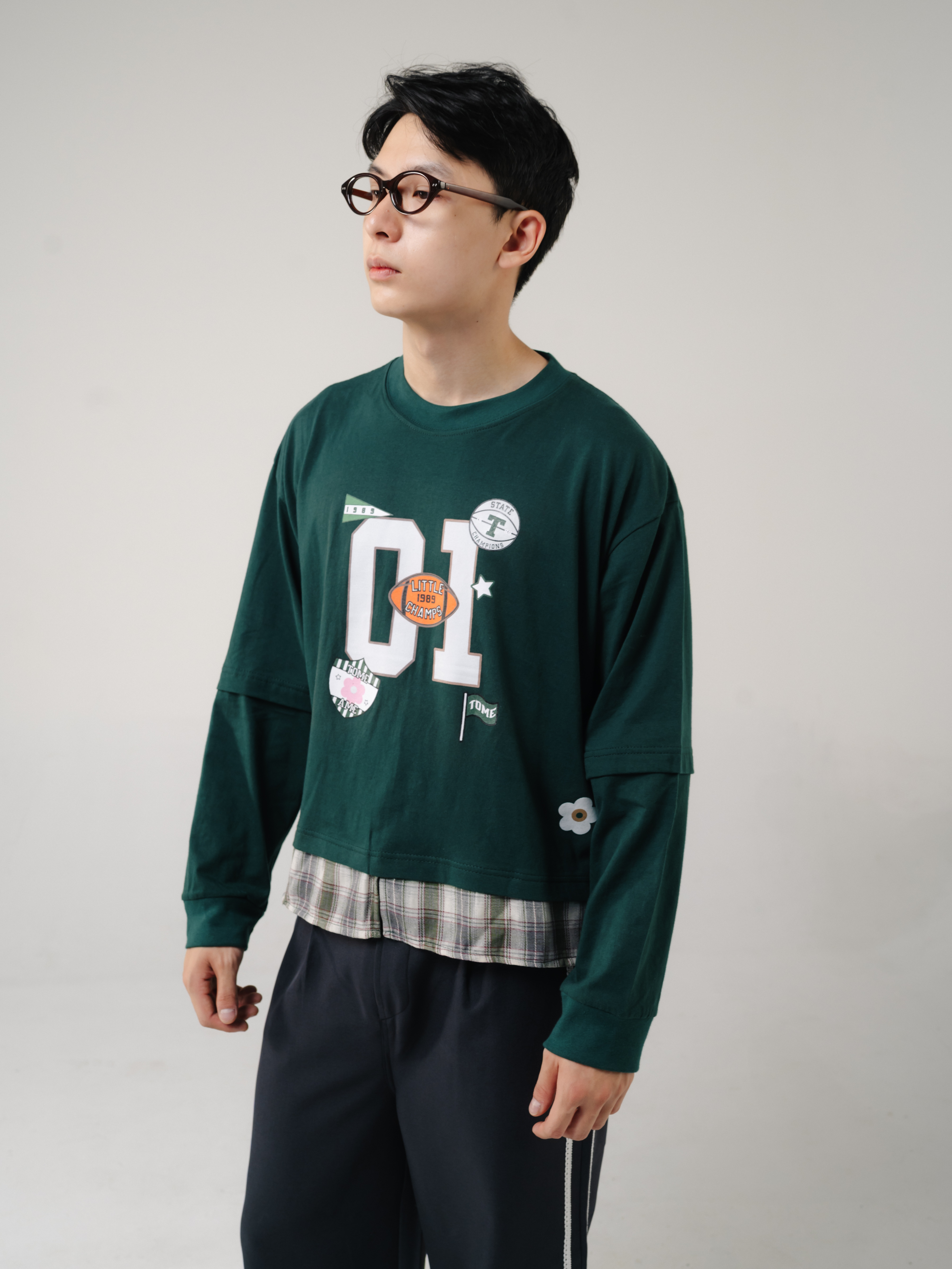 Tome Ame - Fujiko Boxy Longlseeve Tee Dark Green - Kaos Lengan Panjang Oversized 24s