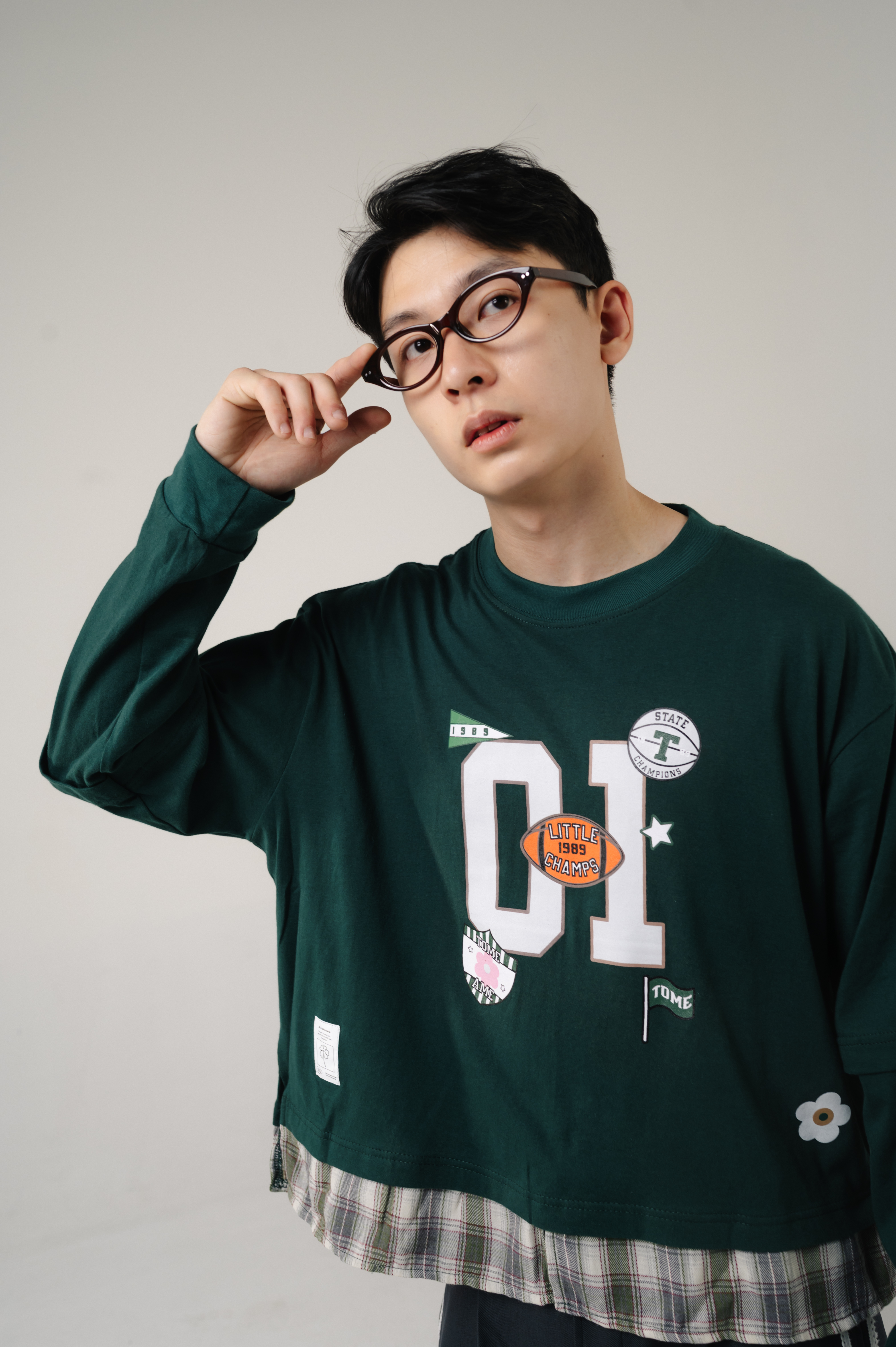 Tome Ame - Fujiko Boxy Longlseeve Tee Dark Green - Kaos Lengan Panjang Oversized 24s