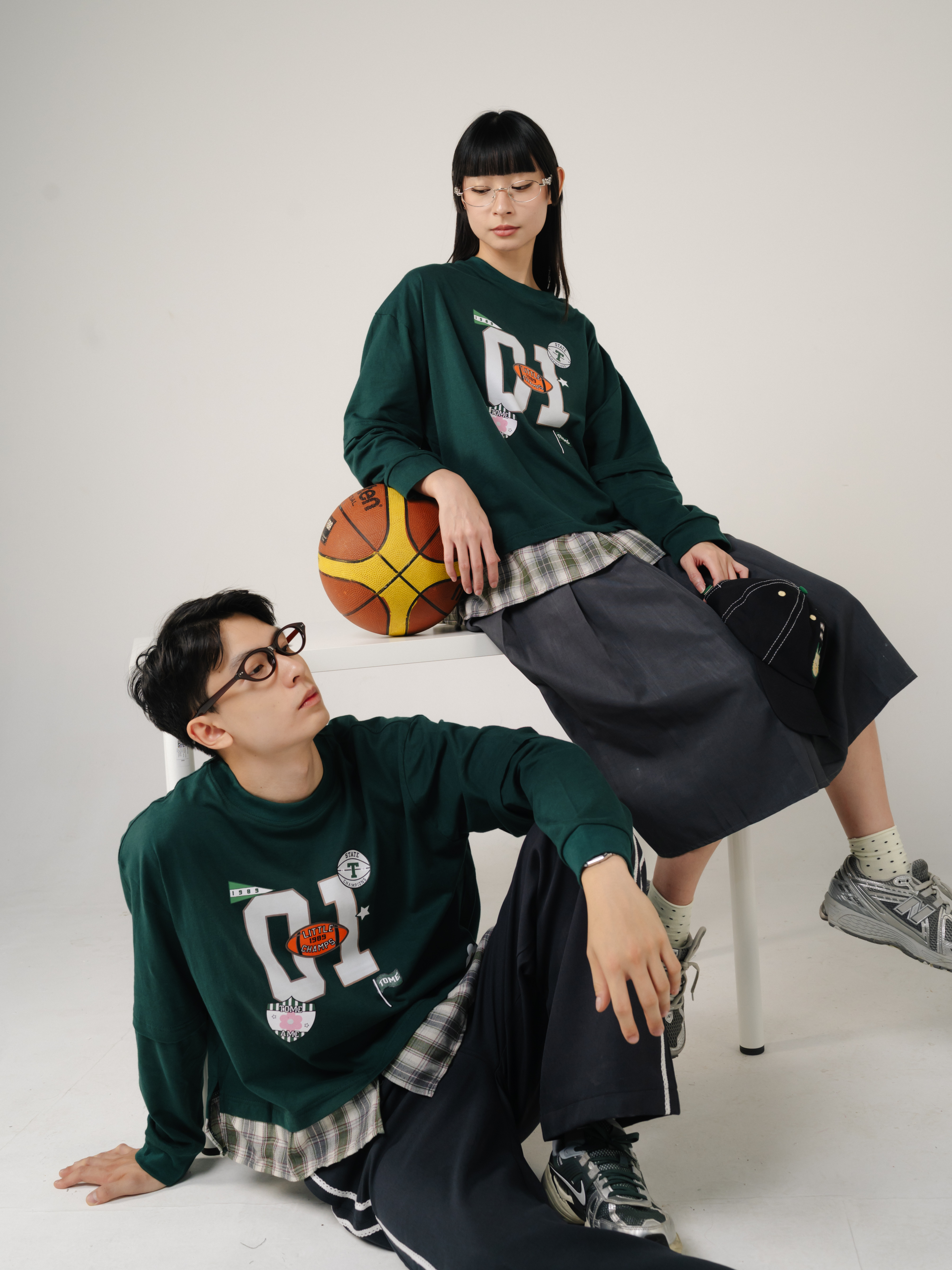 Tome Ame - Fujiko Boxy Longlseeve Tee Dark Green - Kaos Lengan Panjang Oversized 24s