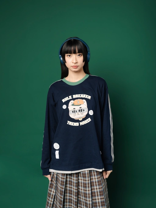 Image of Tome Ame - Chiya Longsleeve Navy - Kaos Lengan Panjang Sporty 24S