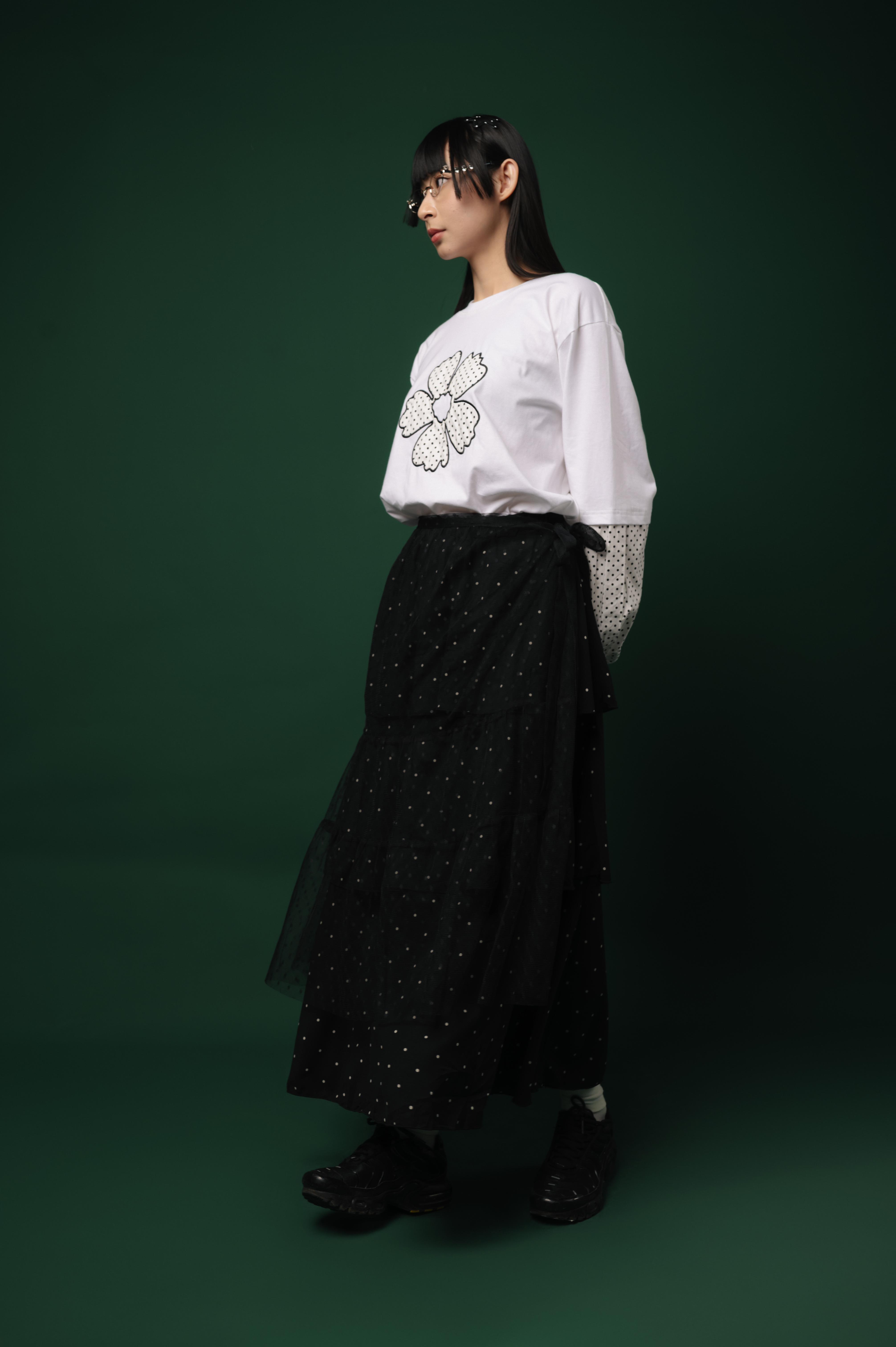 Tome Ame - Ginka Layered Lace Skirt Black - Rok Renda Wanita