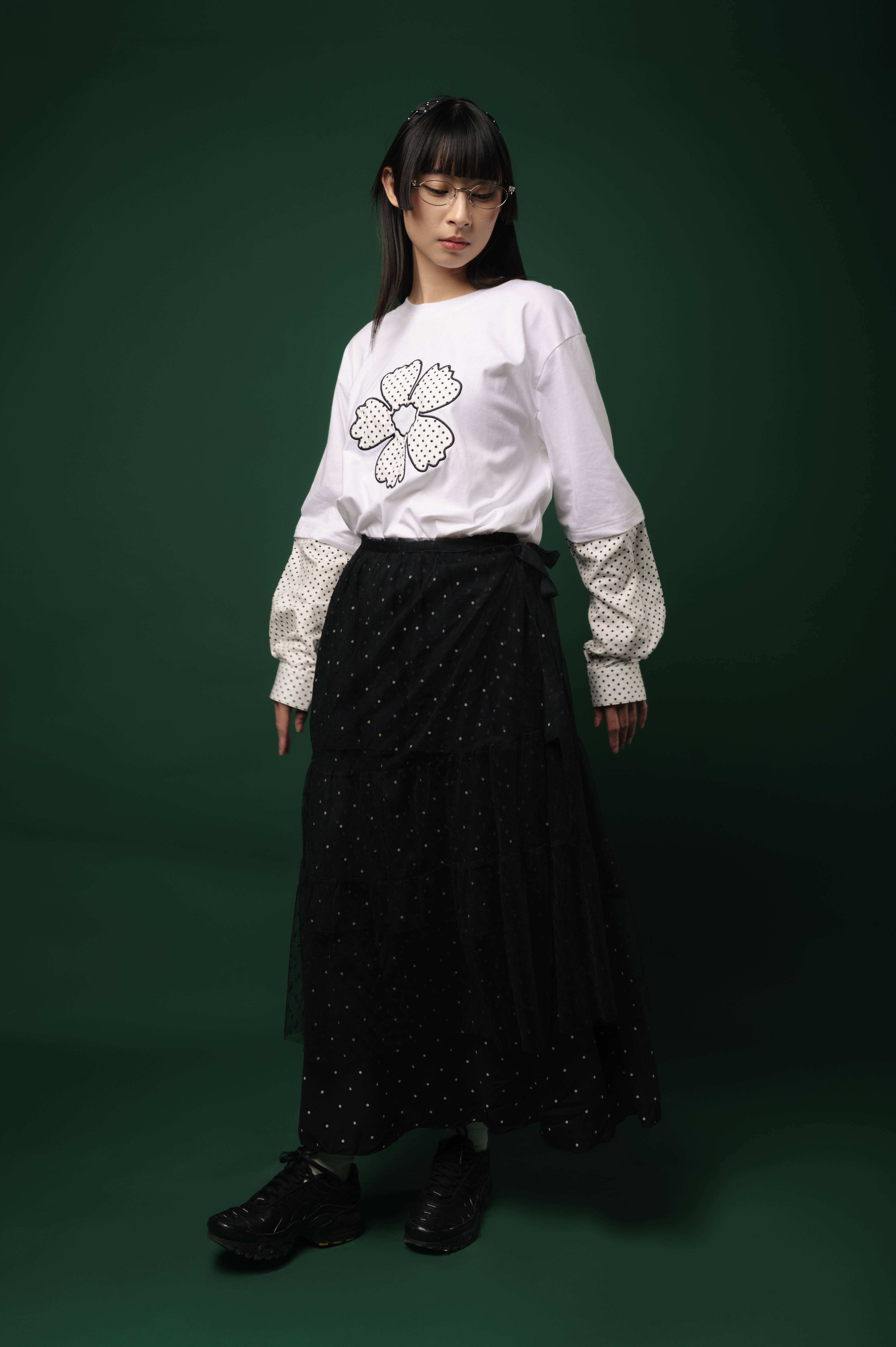 Tome Ame - Ginka Layered Lace Skirt Black - Rok Renda Wanita